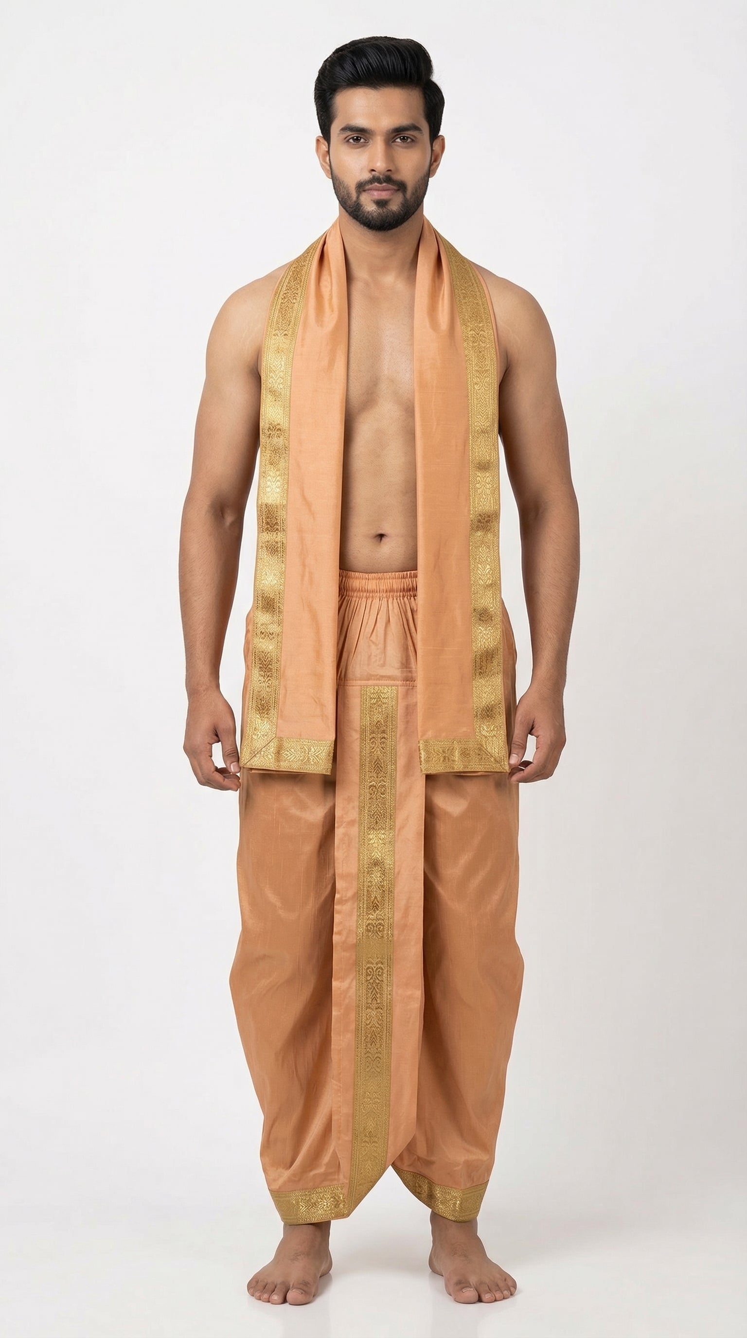 MUSTURD YELLOW DHOTI UPARNA