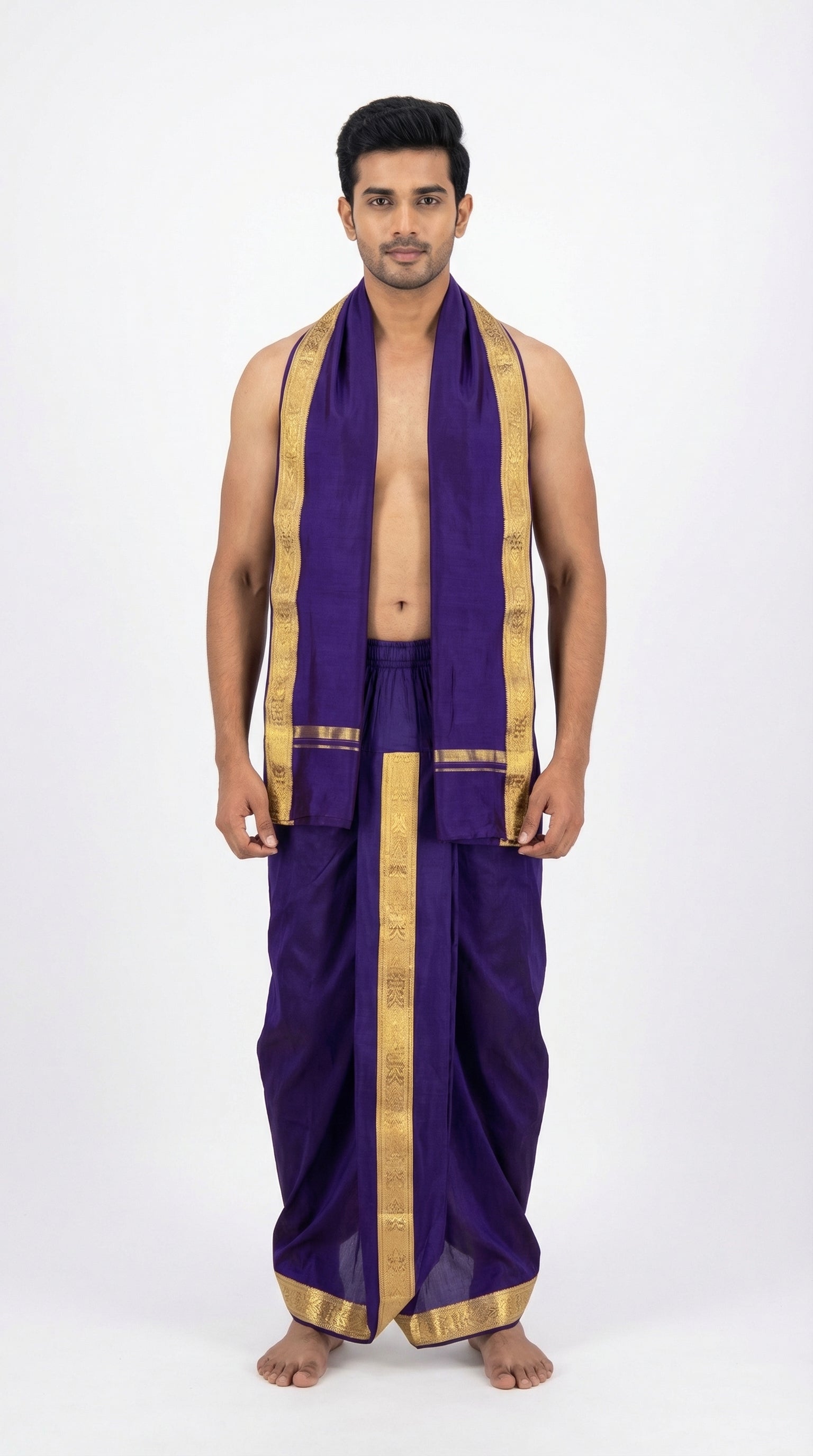 MUSTURD YELLOW DHOTI UPARNA