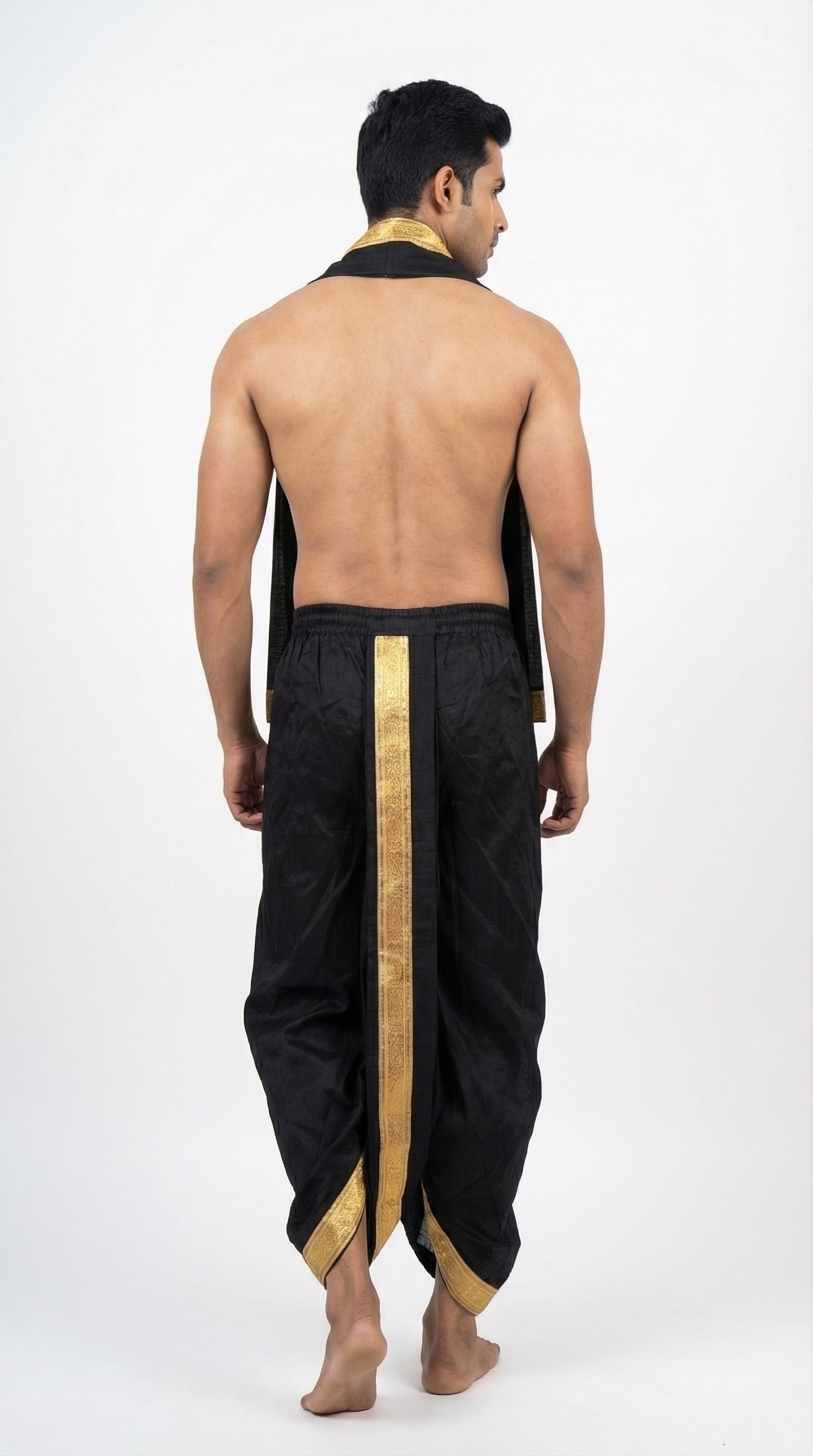 MUSTURD YELLOW DHOTI UPARNA