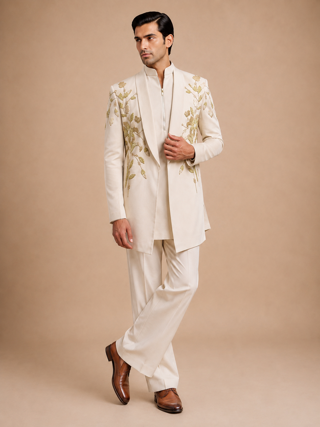 IVORY FLORAL MAJESTY INDO-WESTERN