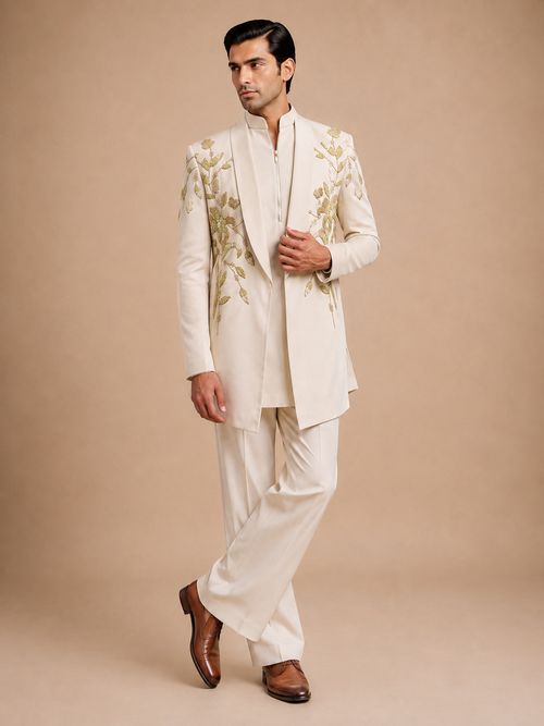 IVORY FLORAL MAJESTY INDO-WESTERN