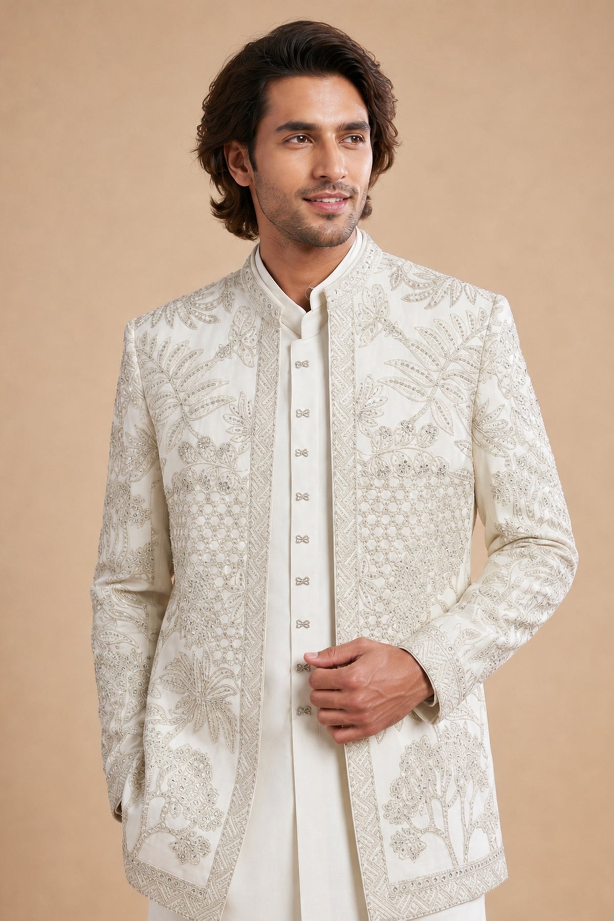 MEN'S  EMBROIDERED SHERWANI INDO-WESTERN