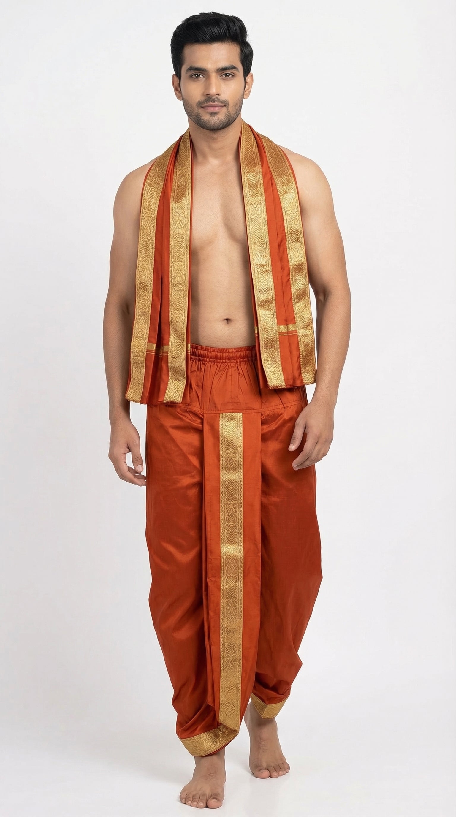 MUSTURD YELLOW DHOTI UPARNA