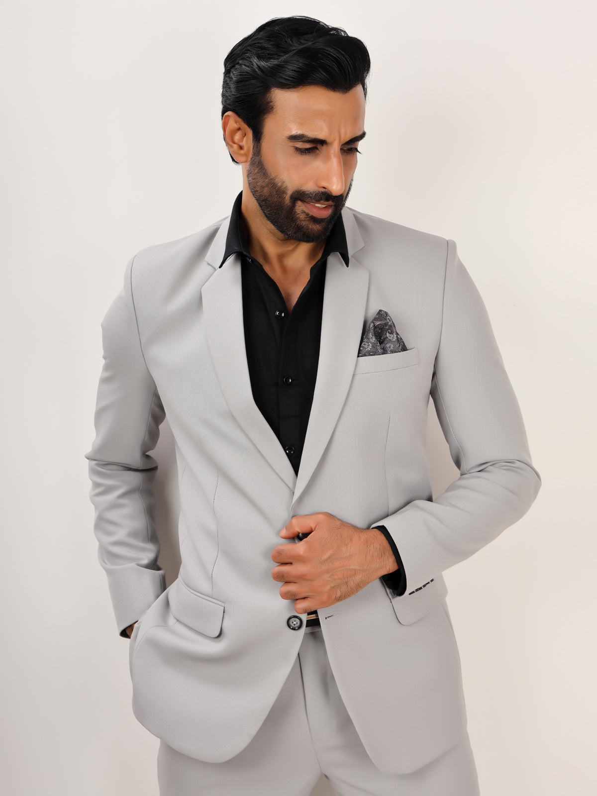 LIGHT GREY METTY BLAZER