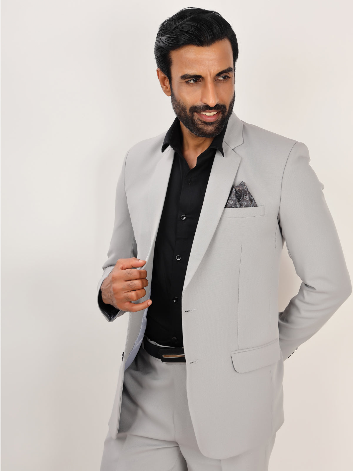 LIGHT GREY METTY BLAZER