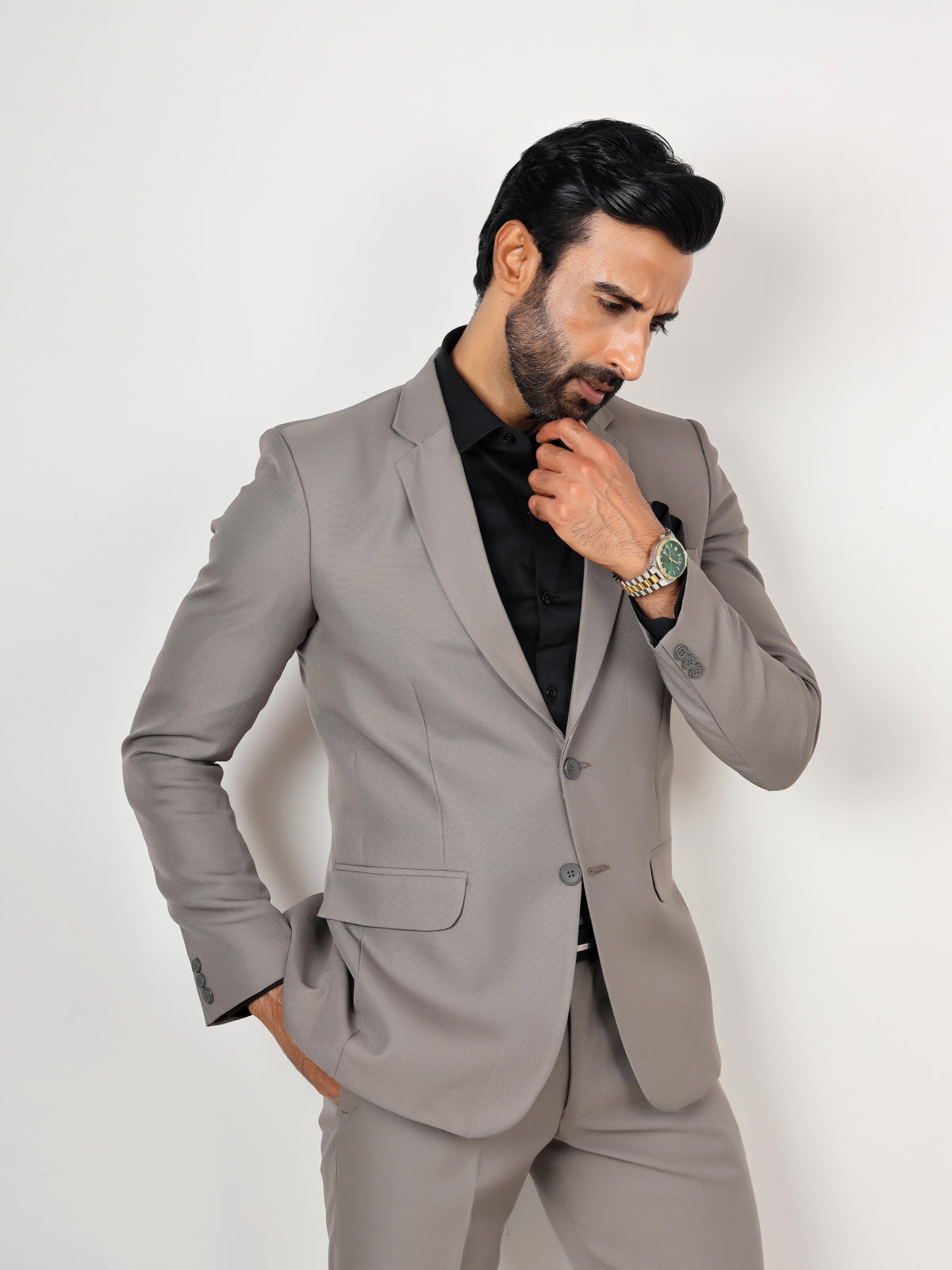 STONE GREY METTY BLAZER