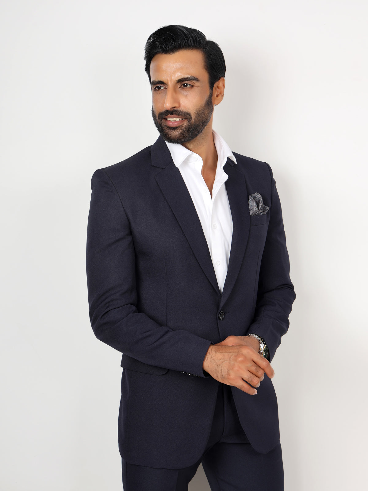 NAVY BLUE METTY BLAZER