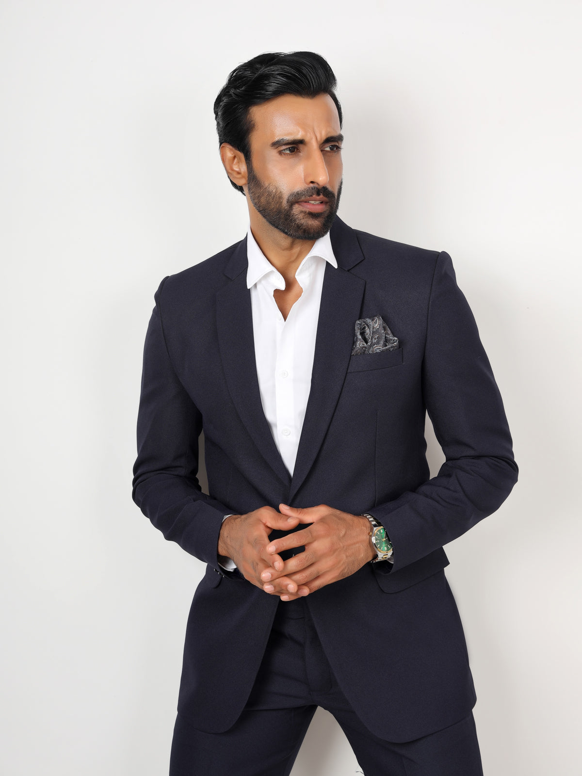 NAVY BLUE METTY BLAZER