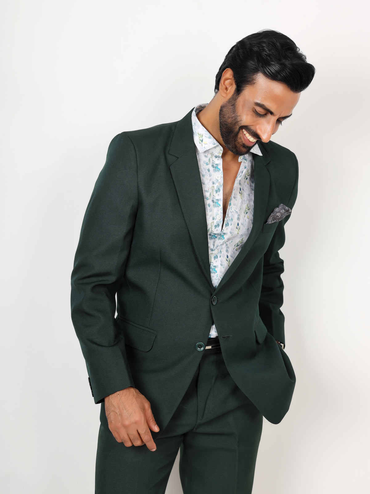 DARK GREEN METTY BLAZER