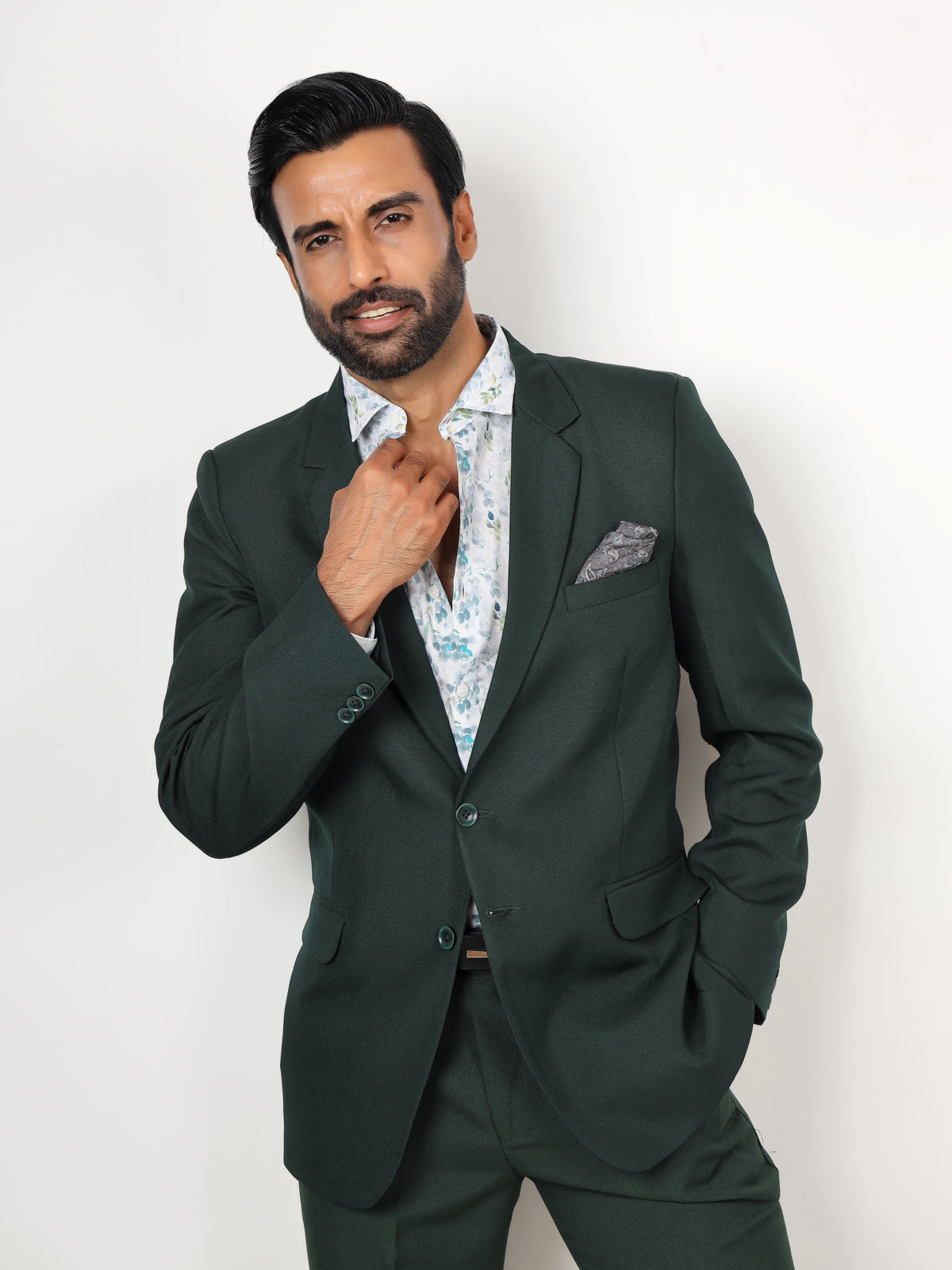 DARK GREEN METTY BLAZER