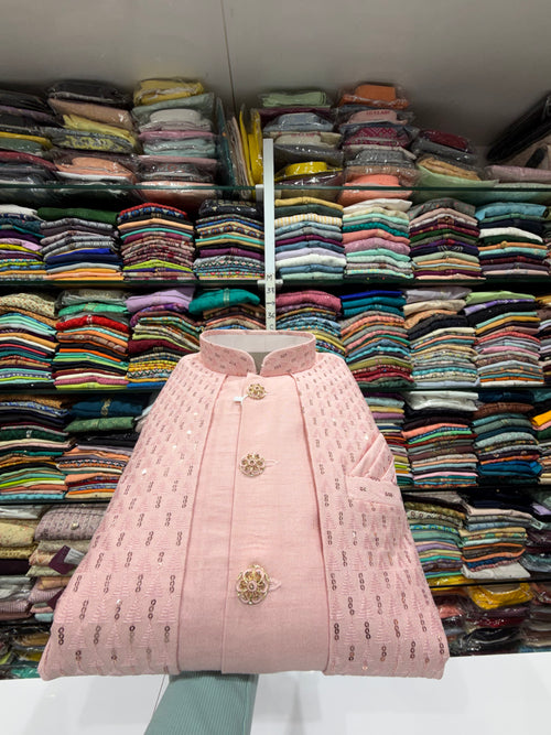SEMI INDOWESTERN IN SHADE BABY PINK