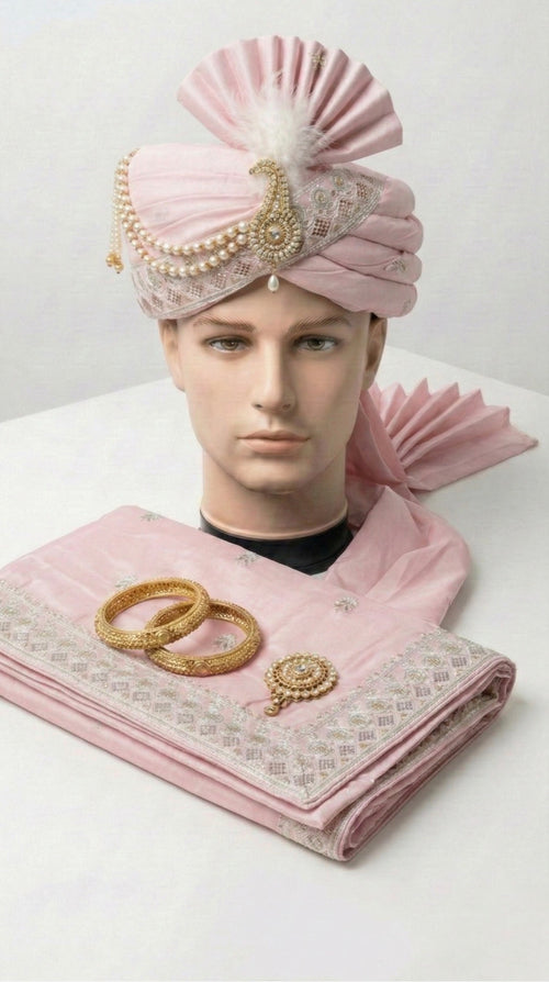 BLUSH PINK SAFA AND SHAWL