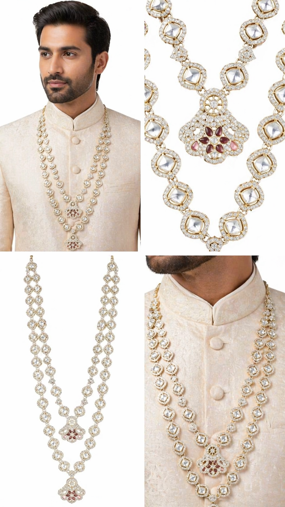 Double Layered Kundan Groom's Mala