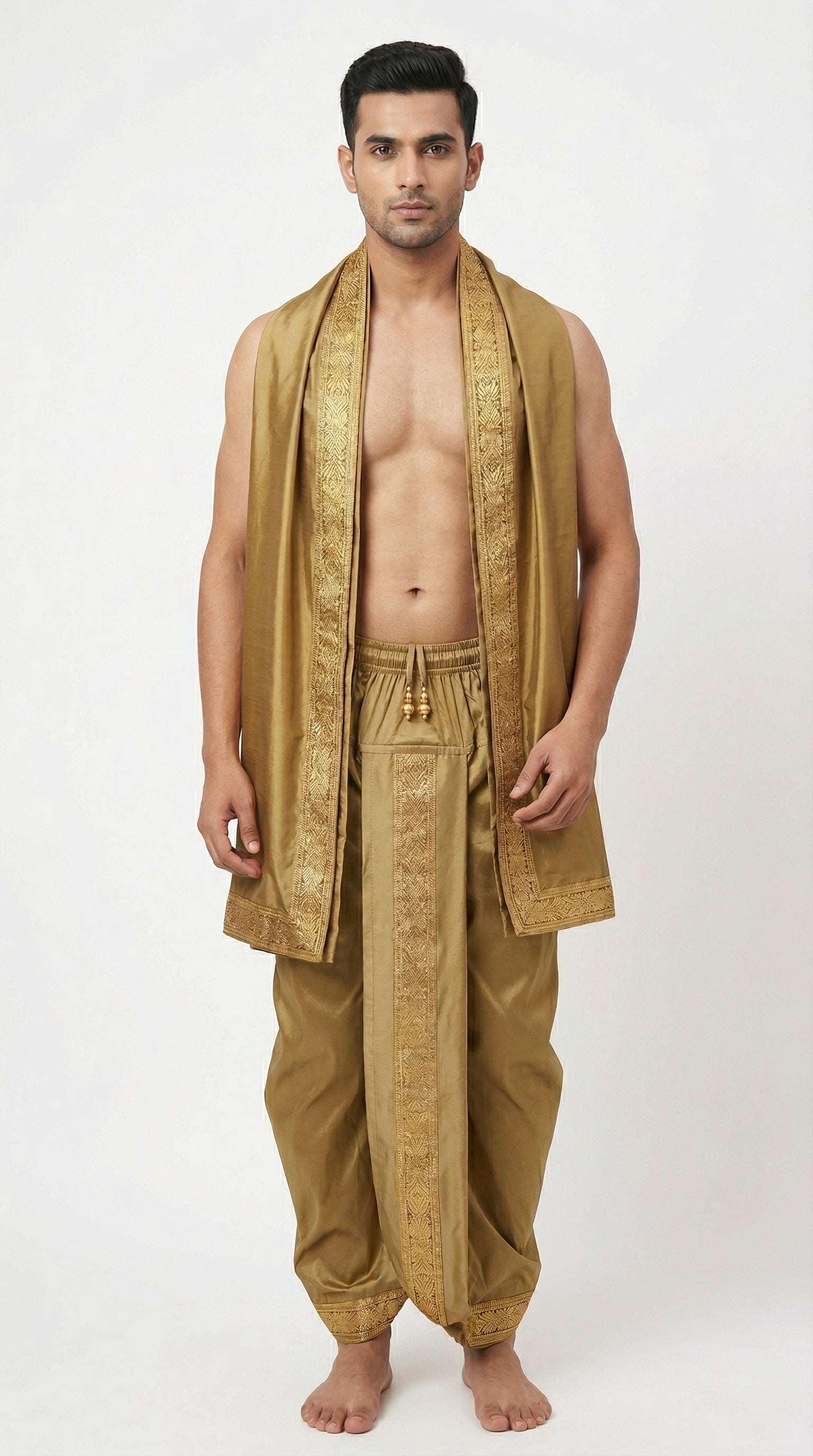 MUSTURD YELLOW DHOTI UPARNA