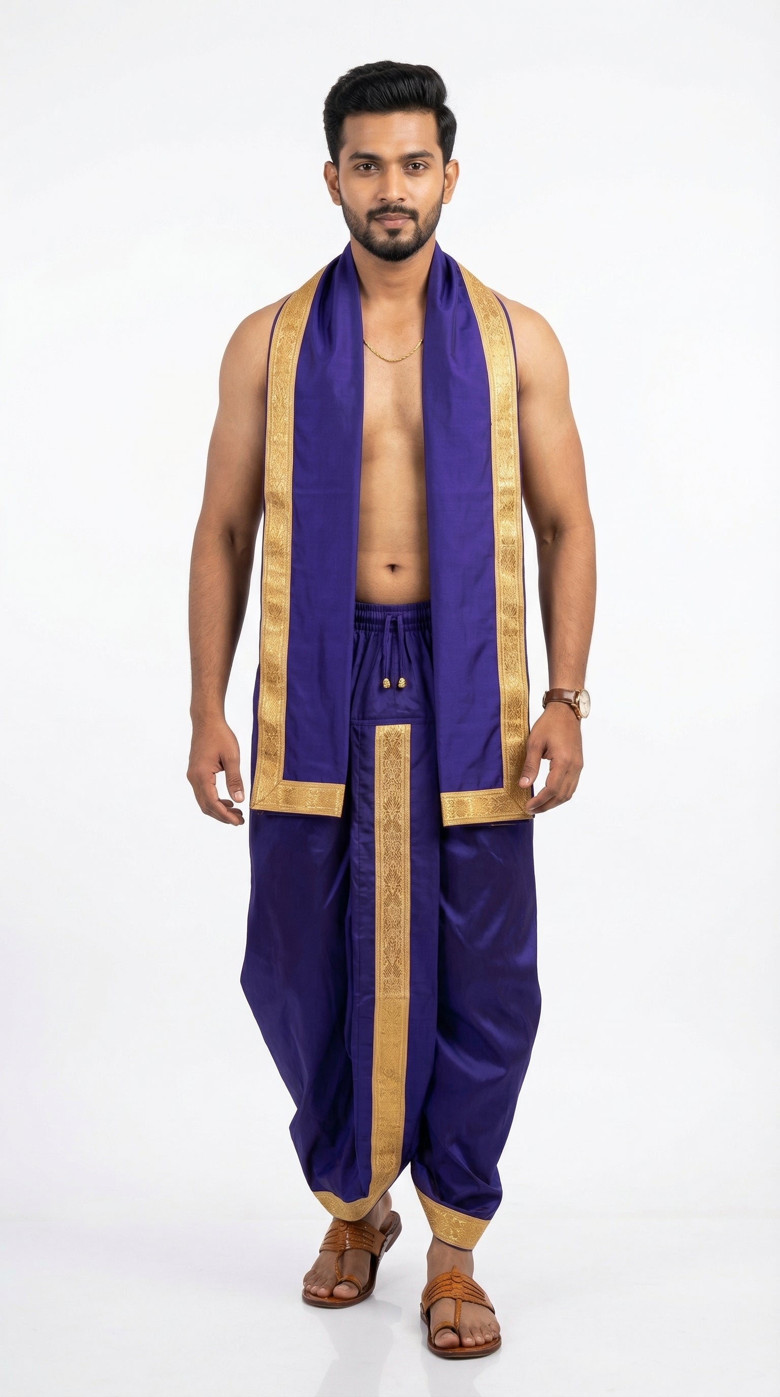 MUSTURD YELLOW DHOTI UPARNA