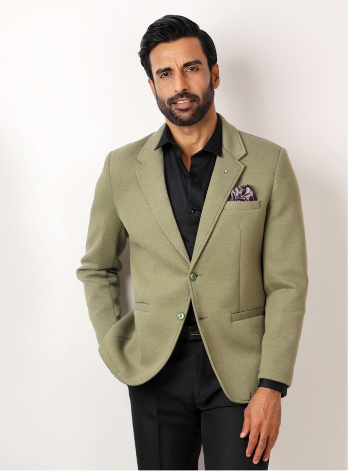 TEXTURED GREEN BLAZER