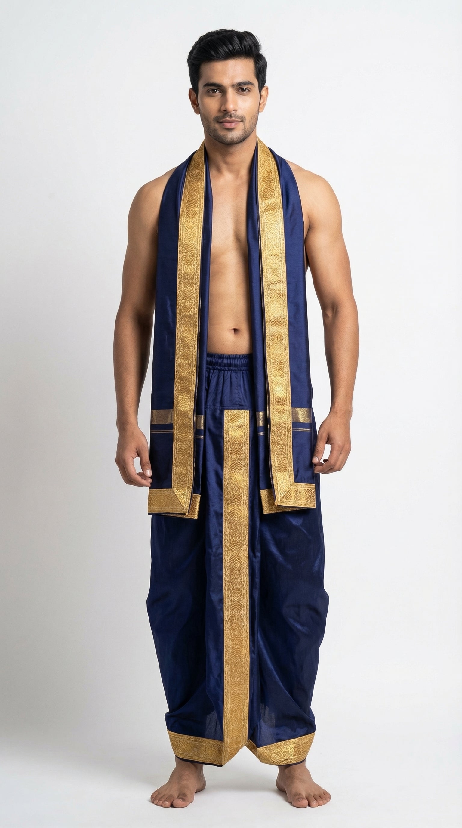 MUSTURD YELLOW DHOTI UPARNA