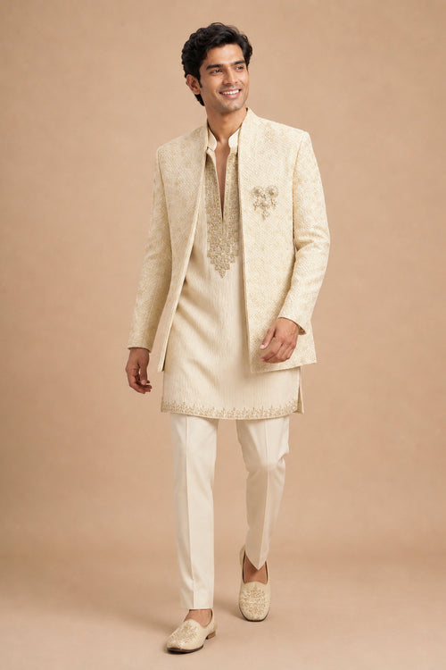 IVORY EMBROIDERED INDOWESTERN