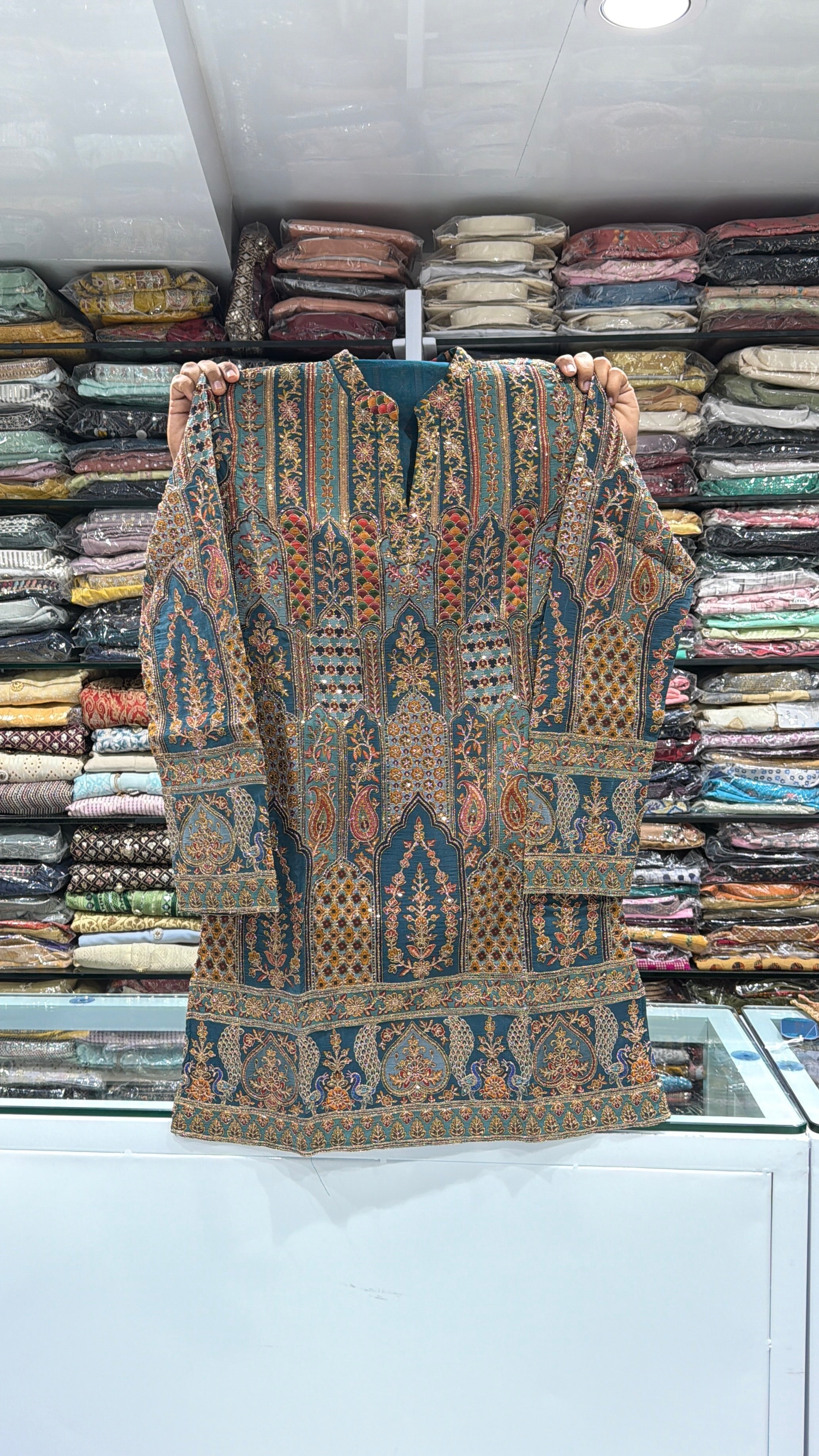 TEAL ROYALE KURTA