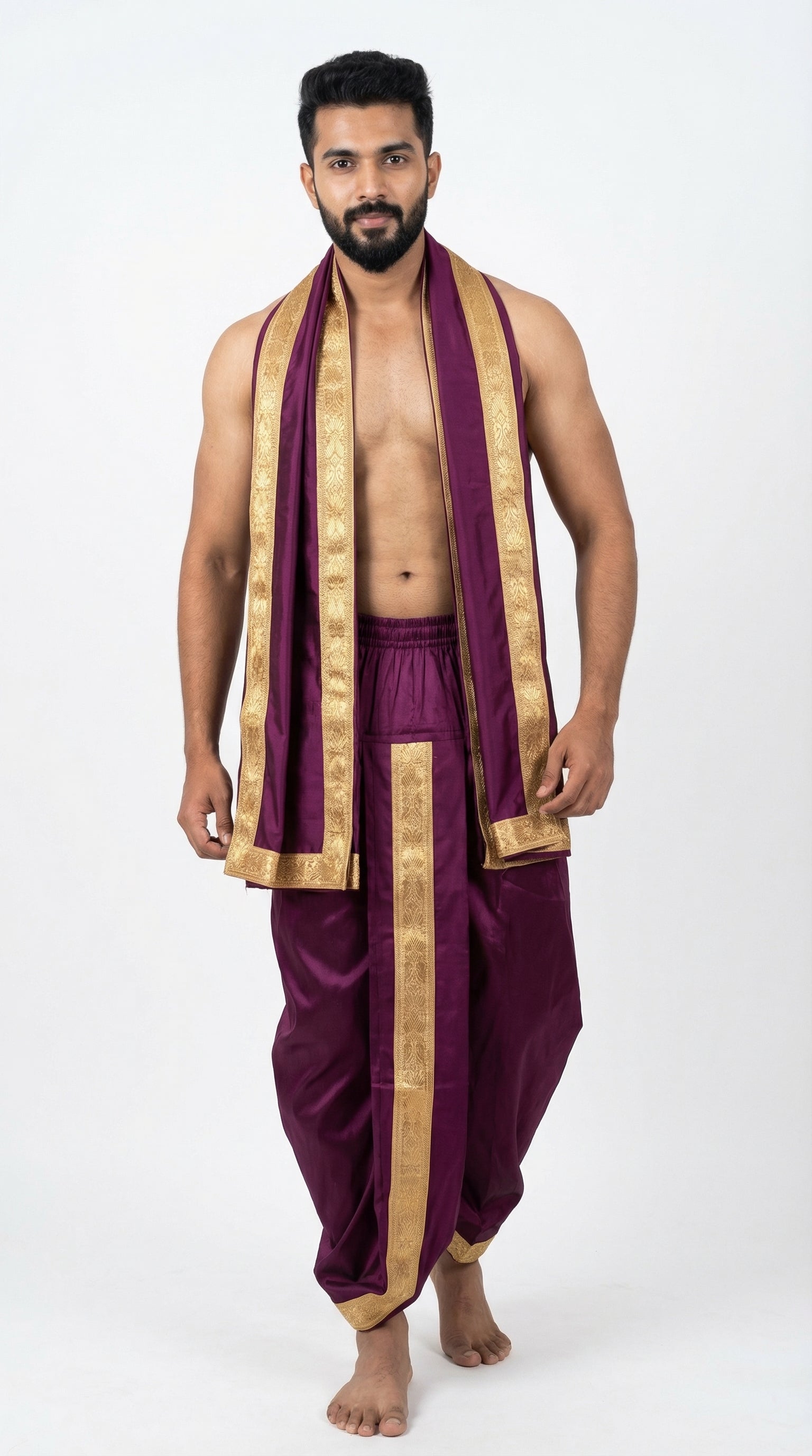 MUSTURD YELLOW DHOTI UPARNA