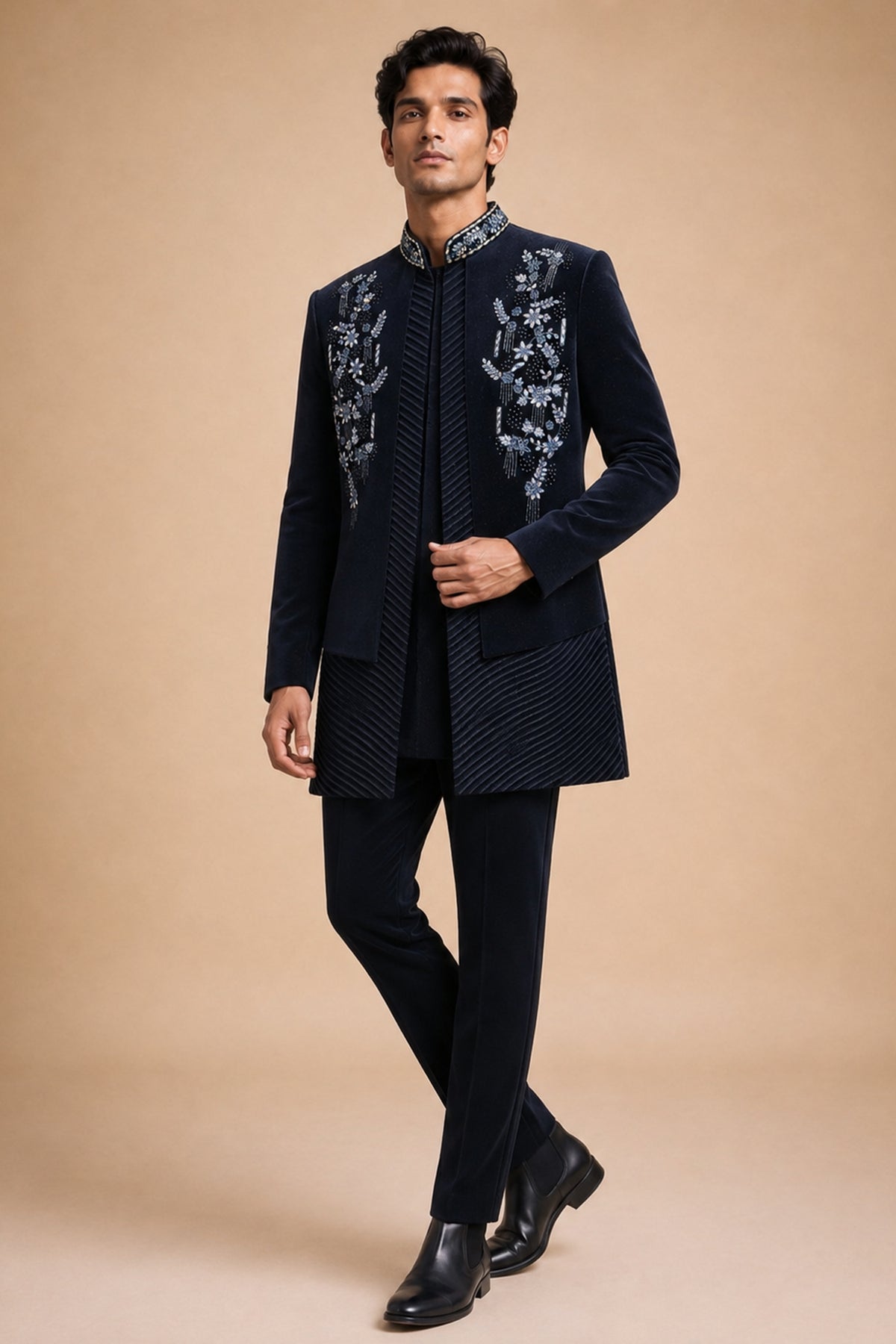 NAVY BLUE DESIGNER INDO-WESTERN