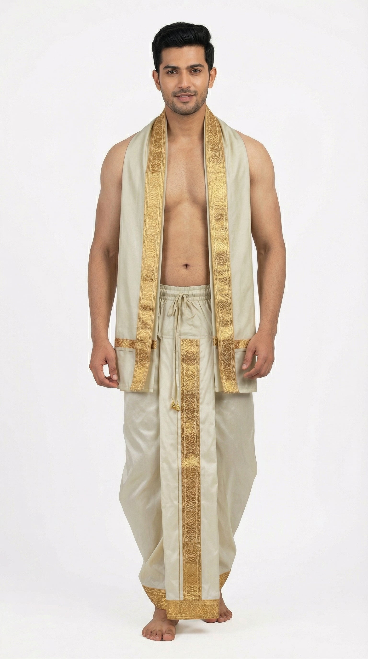 MUSTURD YELLOW DHOTI UPARNA