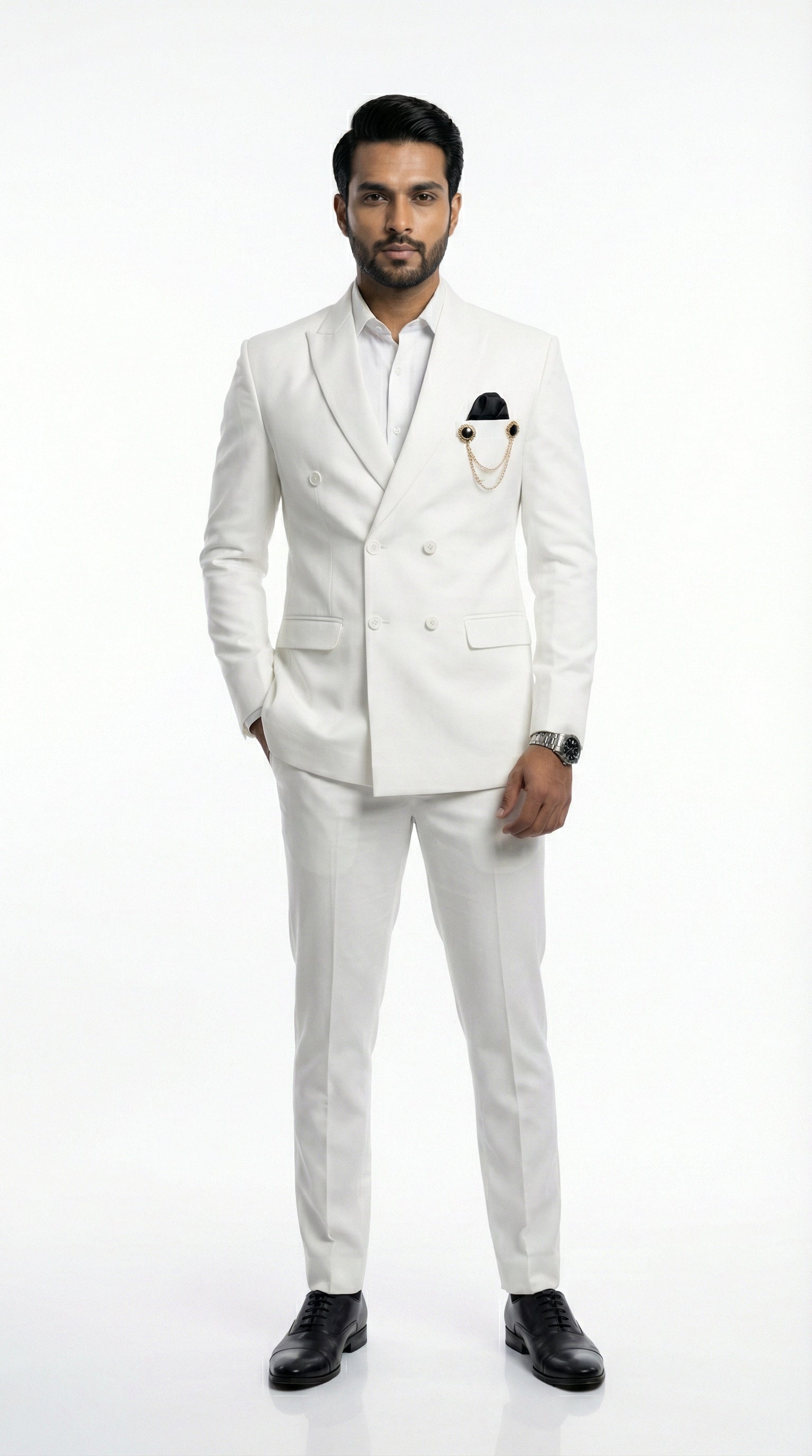 DOUBLE BREASTED BLAZER WHITE
