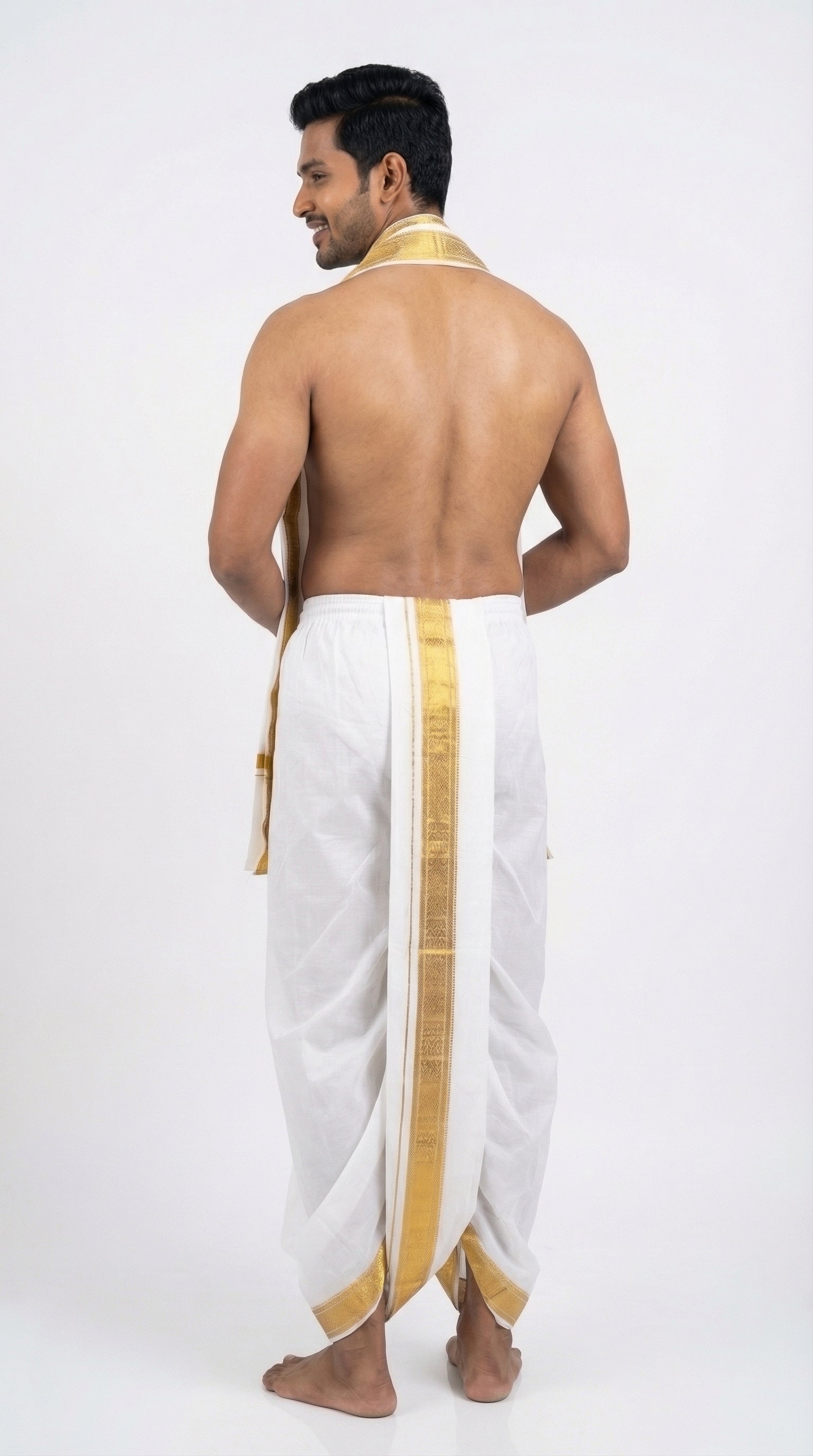 MUSTURD YELLOW DHOTI UPARNA