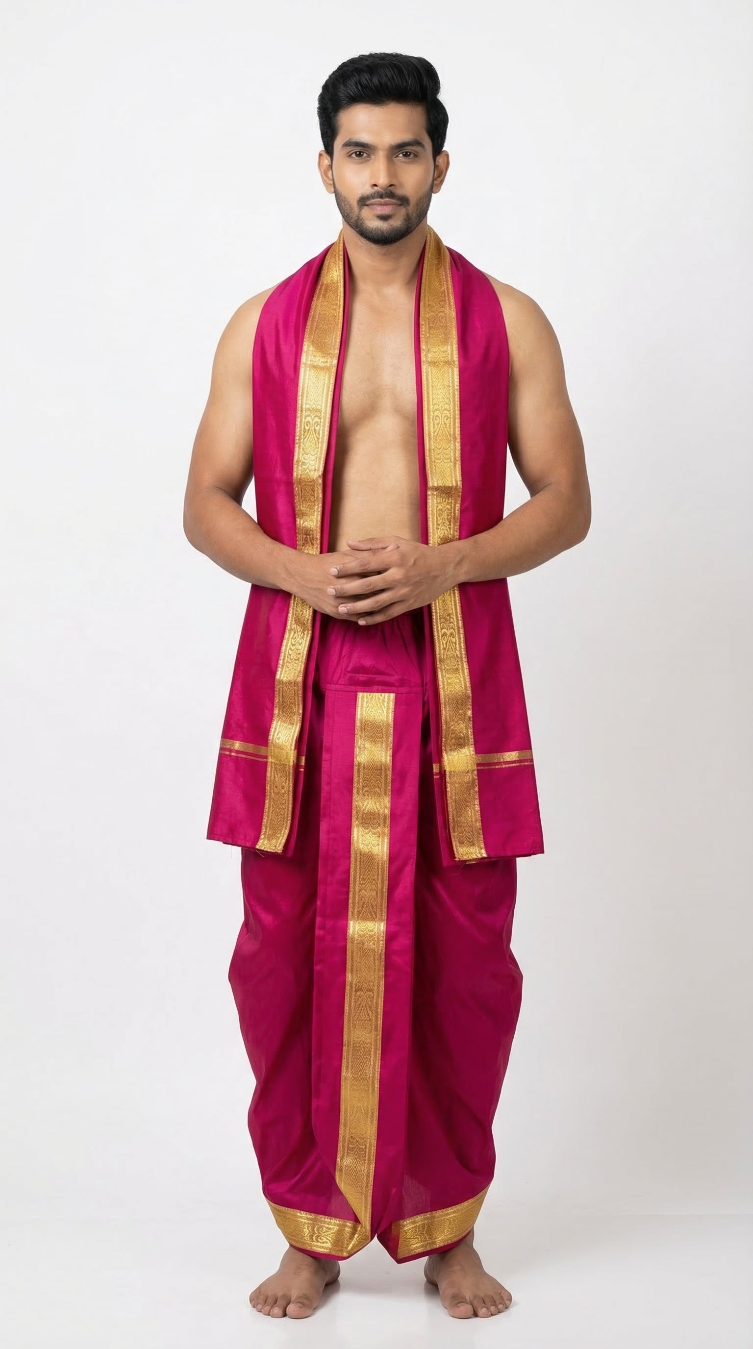 MUSTURD YELLOW DHOTI UPARNA