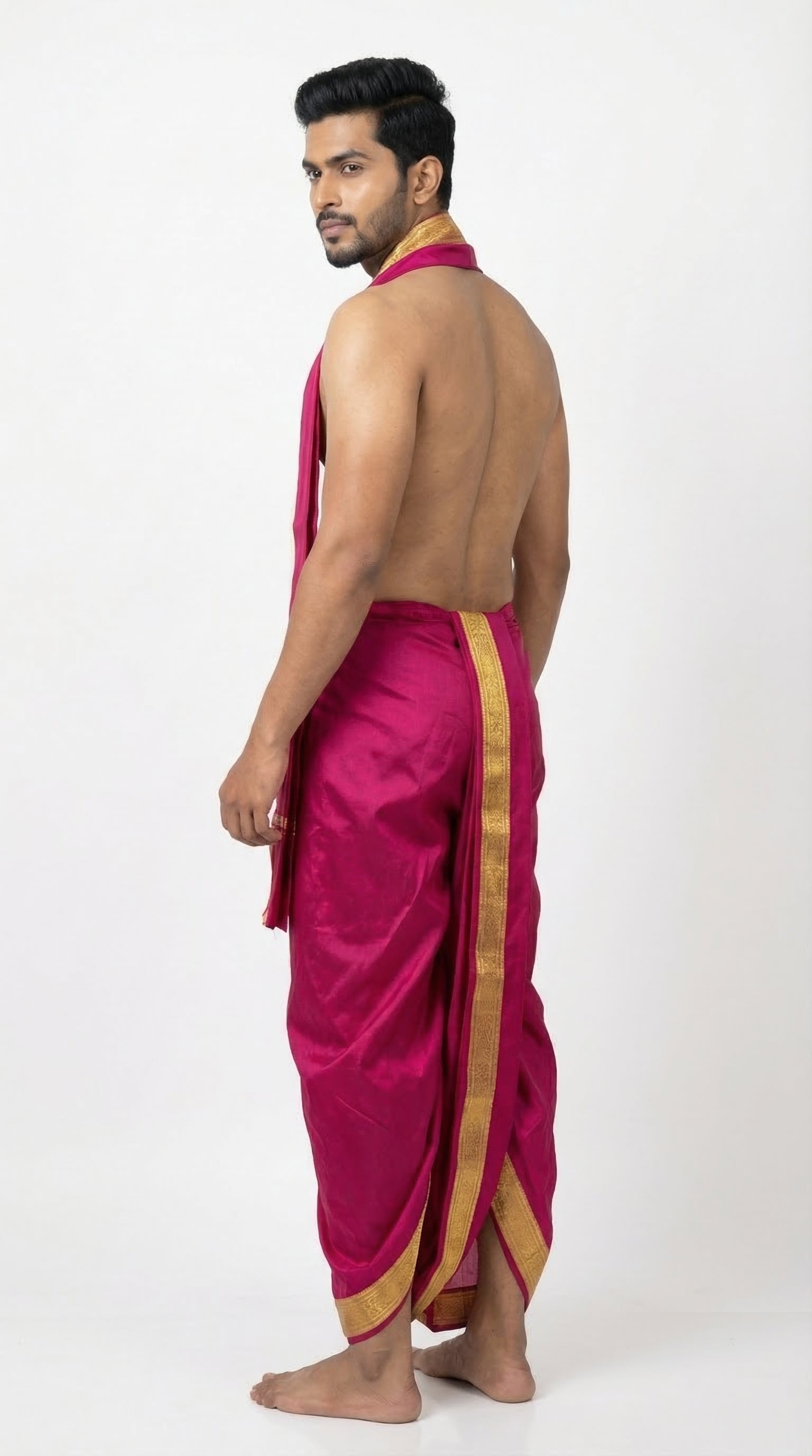 MUSTURD YELLOW DHOTI UPARNA