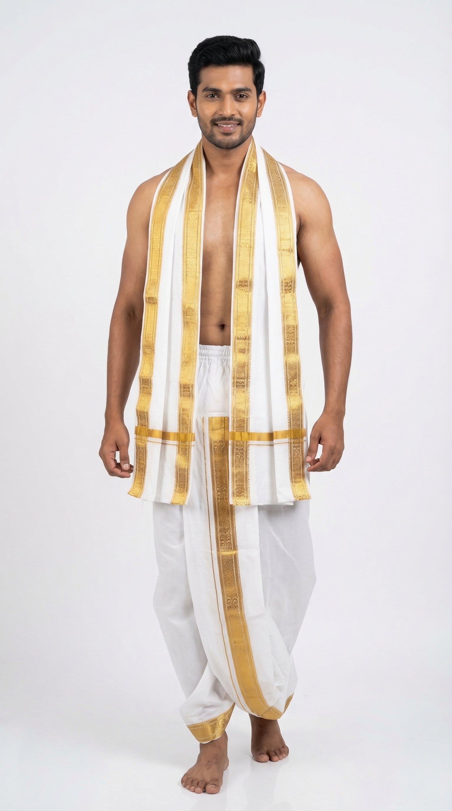 MUSTURD YELLOW DHOTI UPARNA