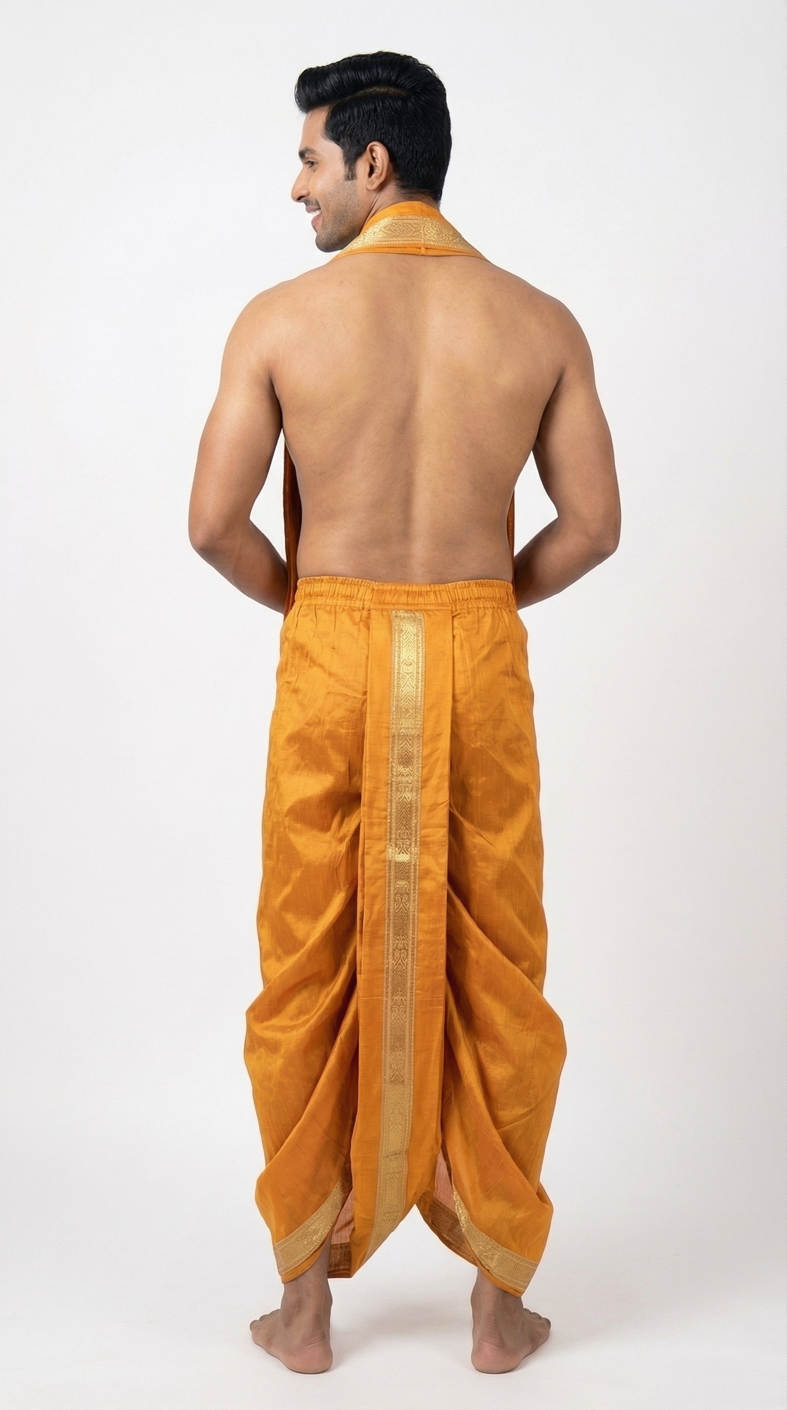MUSTURD YELLOW DHOTI UPARNA