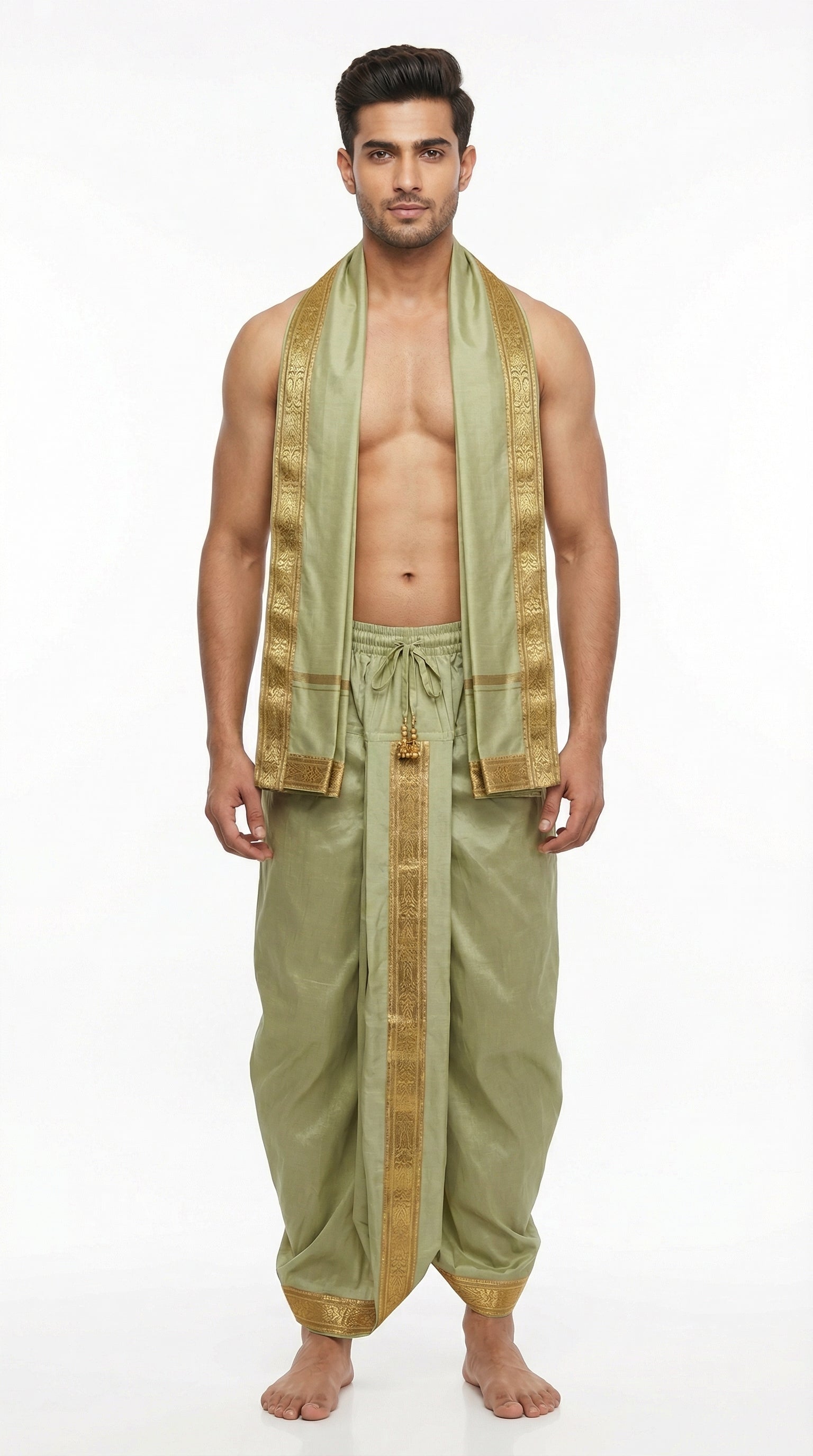 MUSTURD YELLOW DHOTI UPARNA