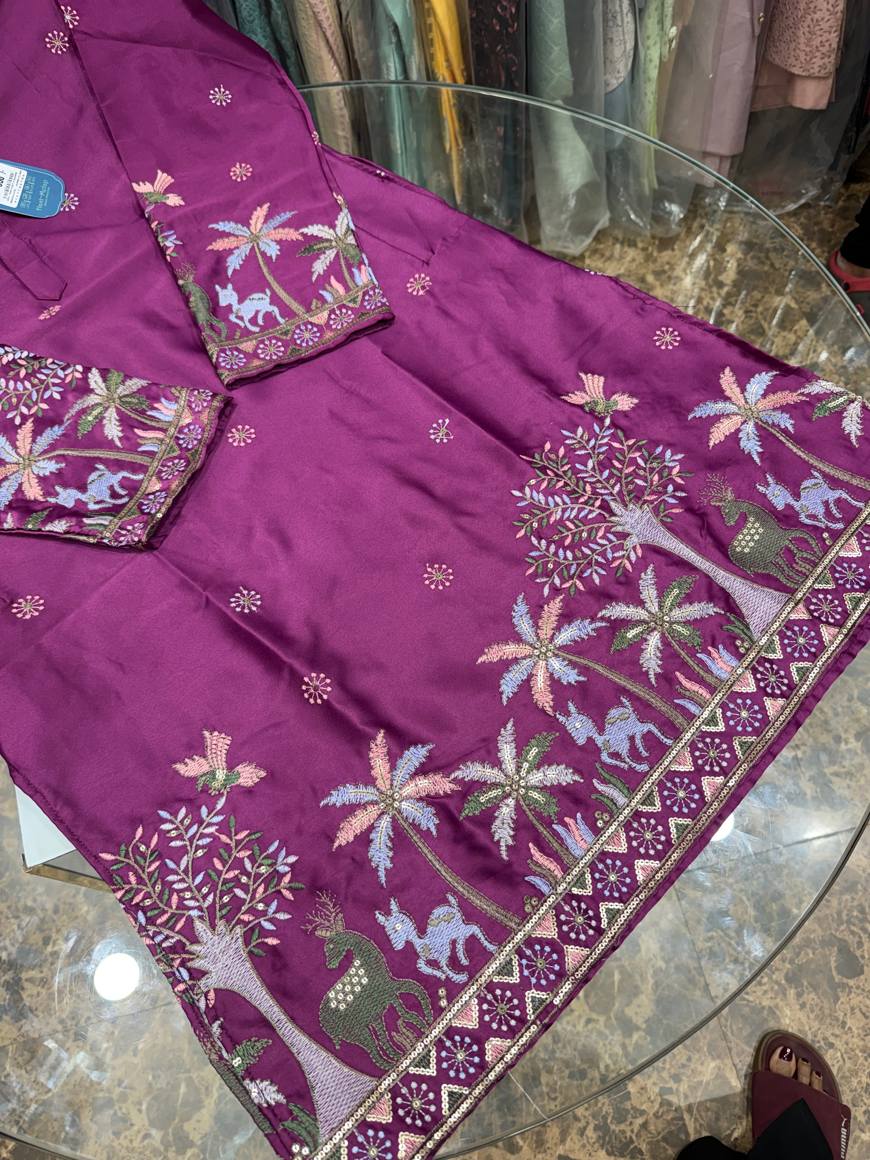 RANI PINK PANELING KURTA
