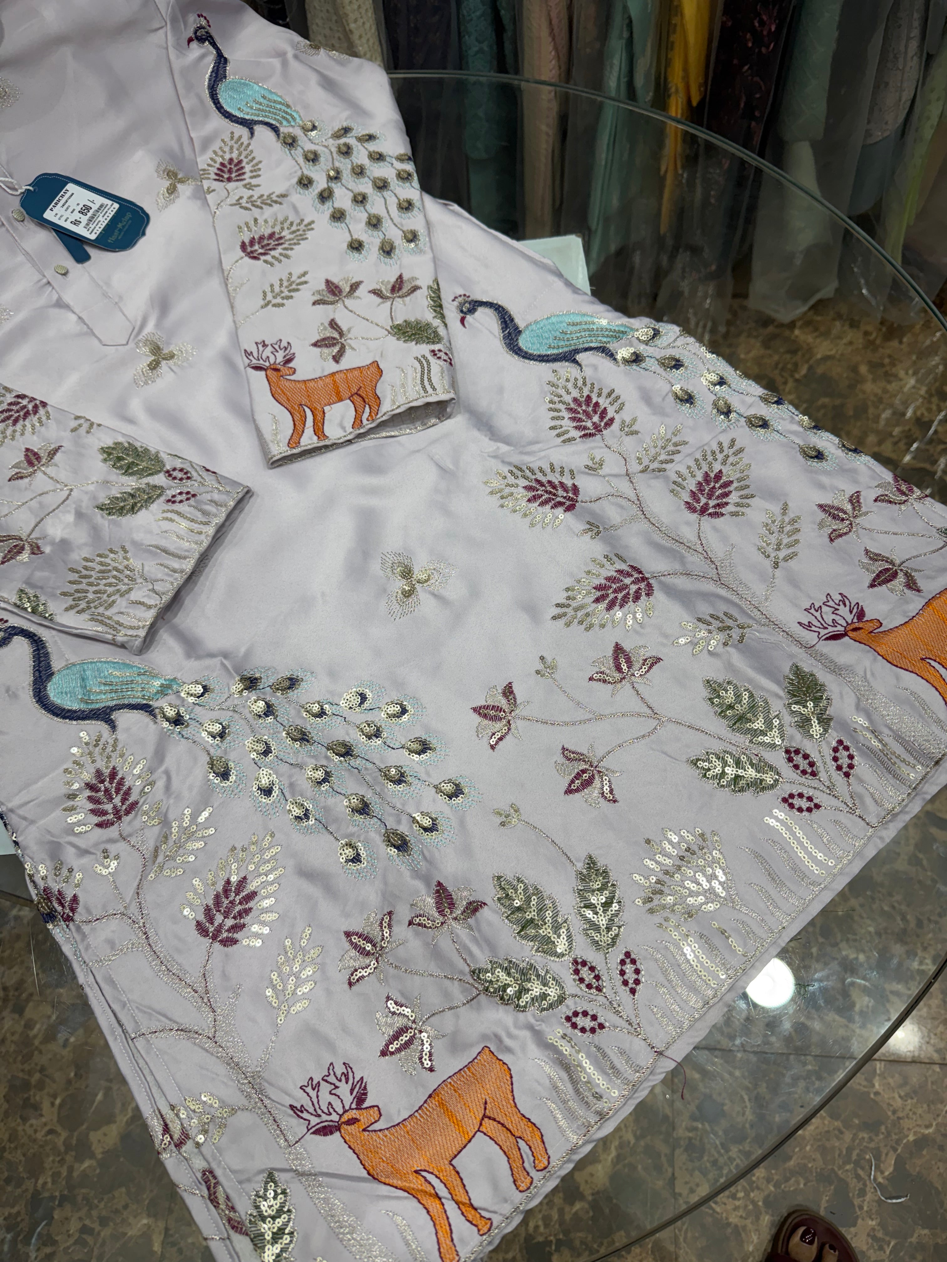 LAVENDER PANELLING KURTA