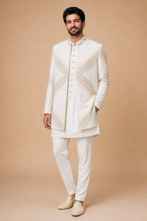 MEN'S GOLD EMBROIDERED INDO-WESTERN
