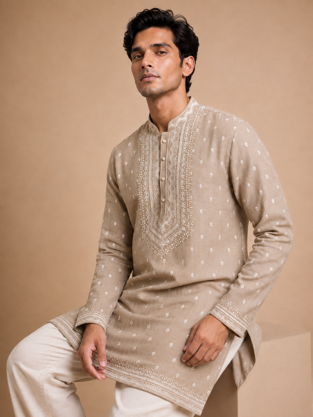 COTTON LINEN KURTA