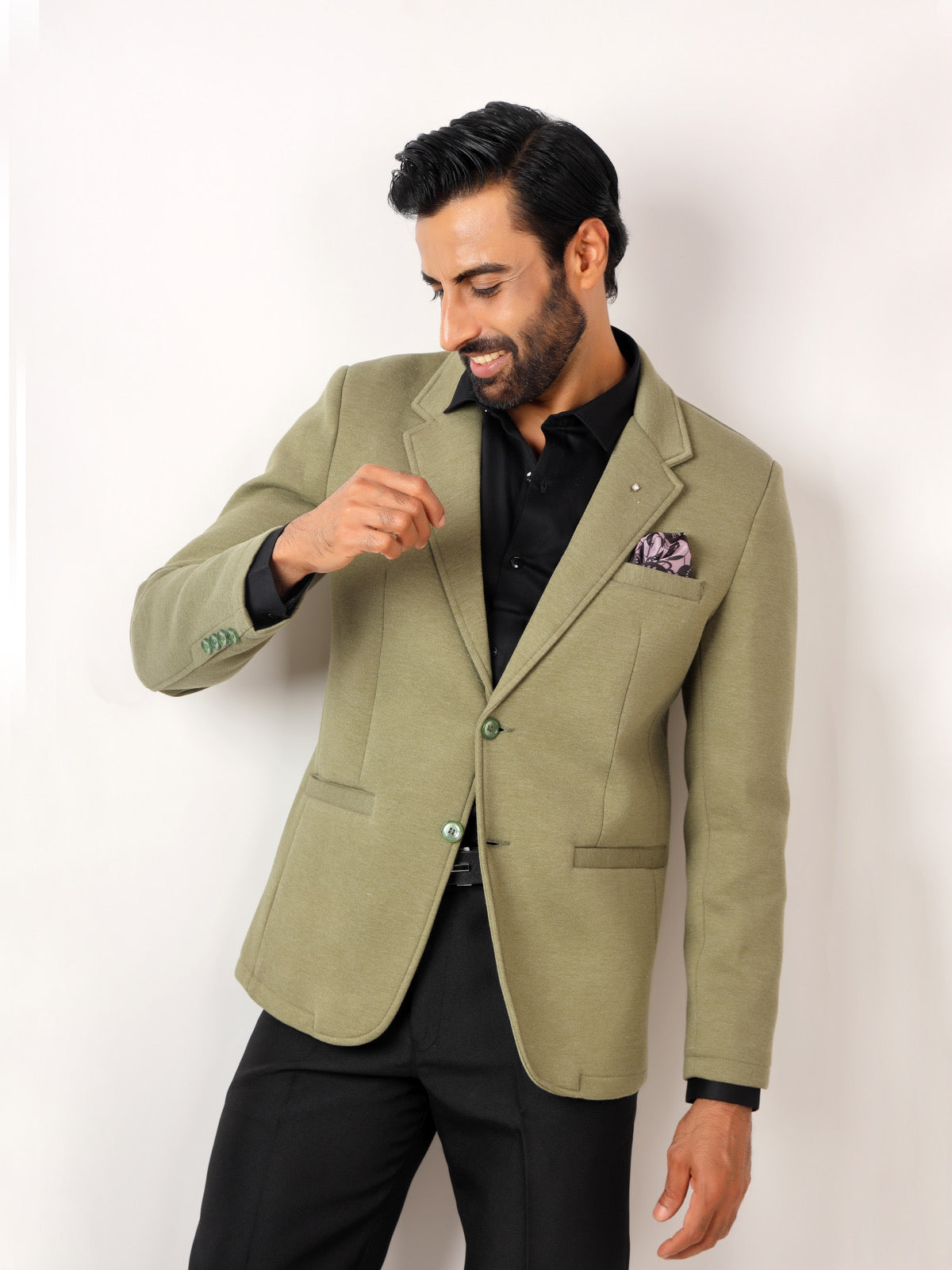 TEXTURED GREEN BLAZER