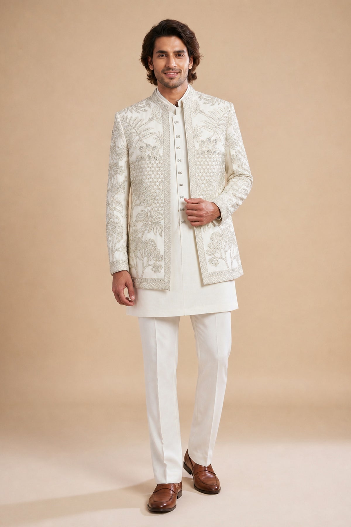 MEN'S  EMBROIDERED SHERWANI INDO-WESTERN