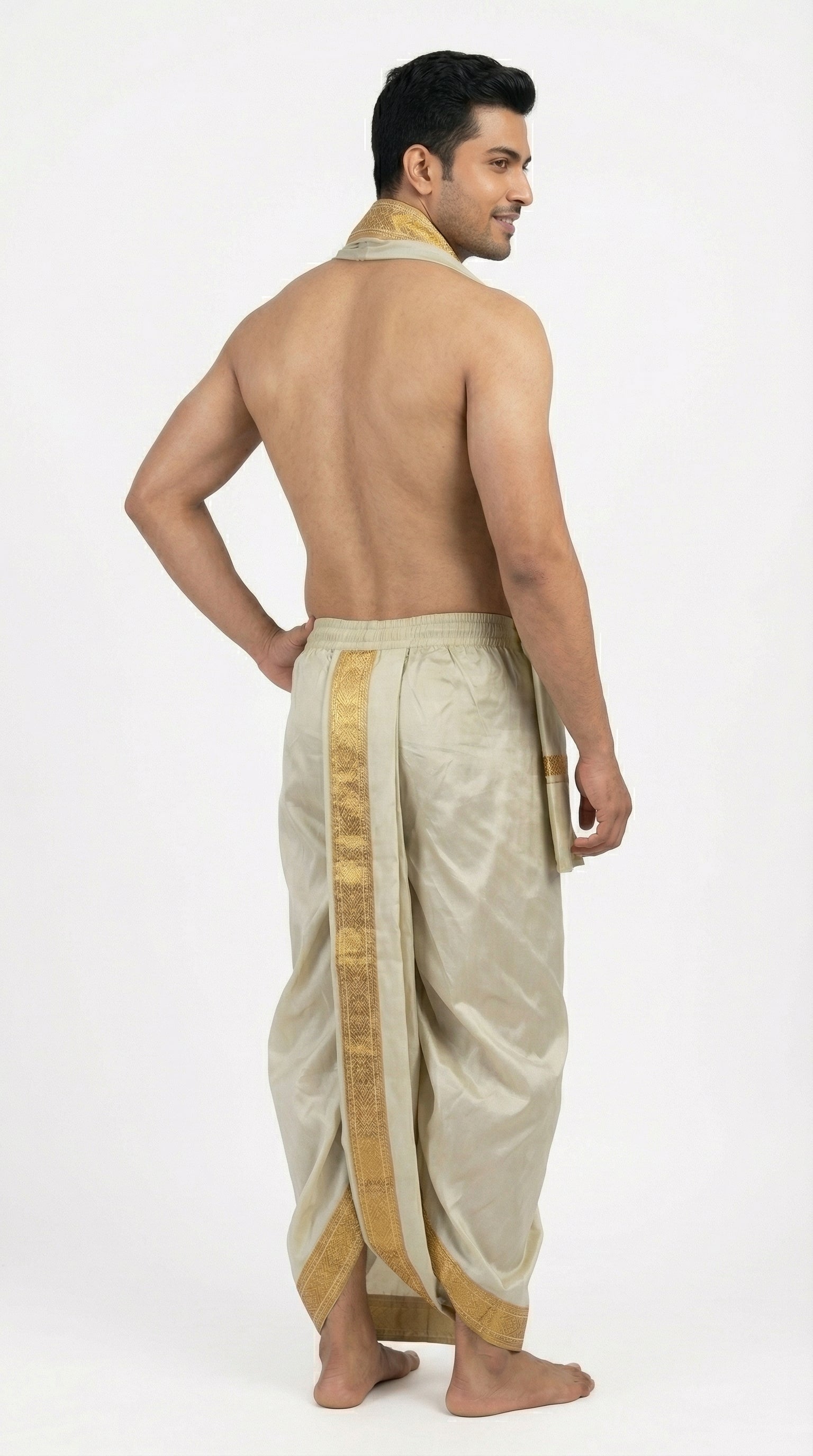 MUSTURD YELLOW DHOTI UPARNA