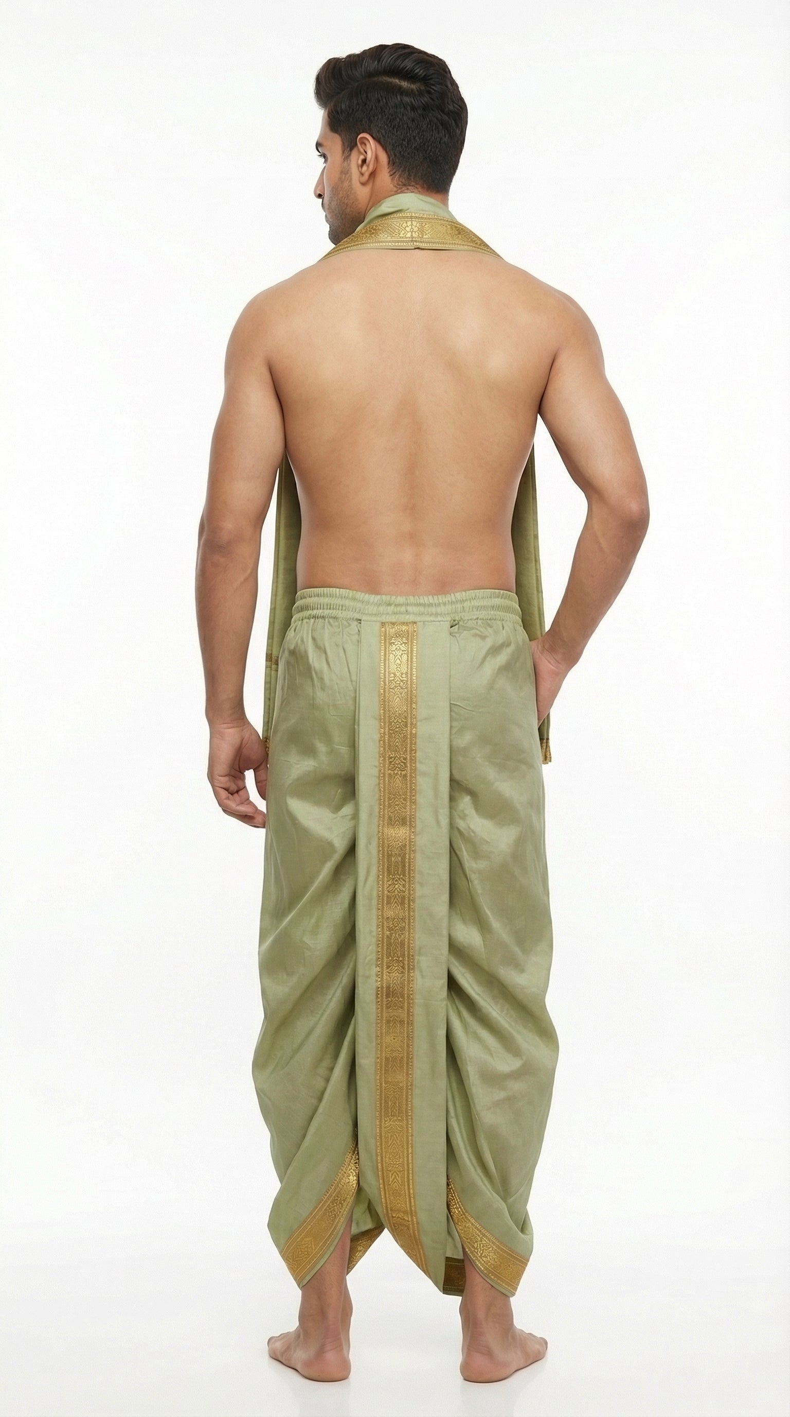 MUSTURD YELLOW DHOTI UPARNA