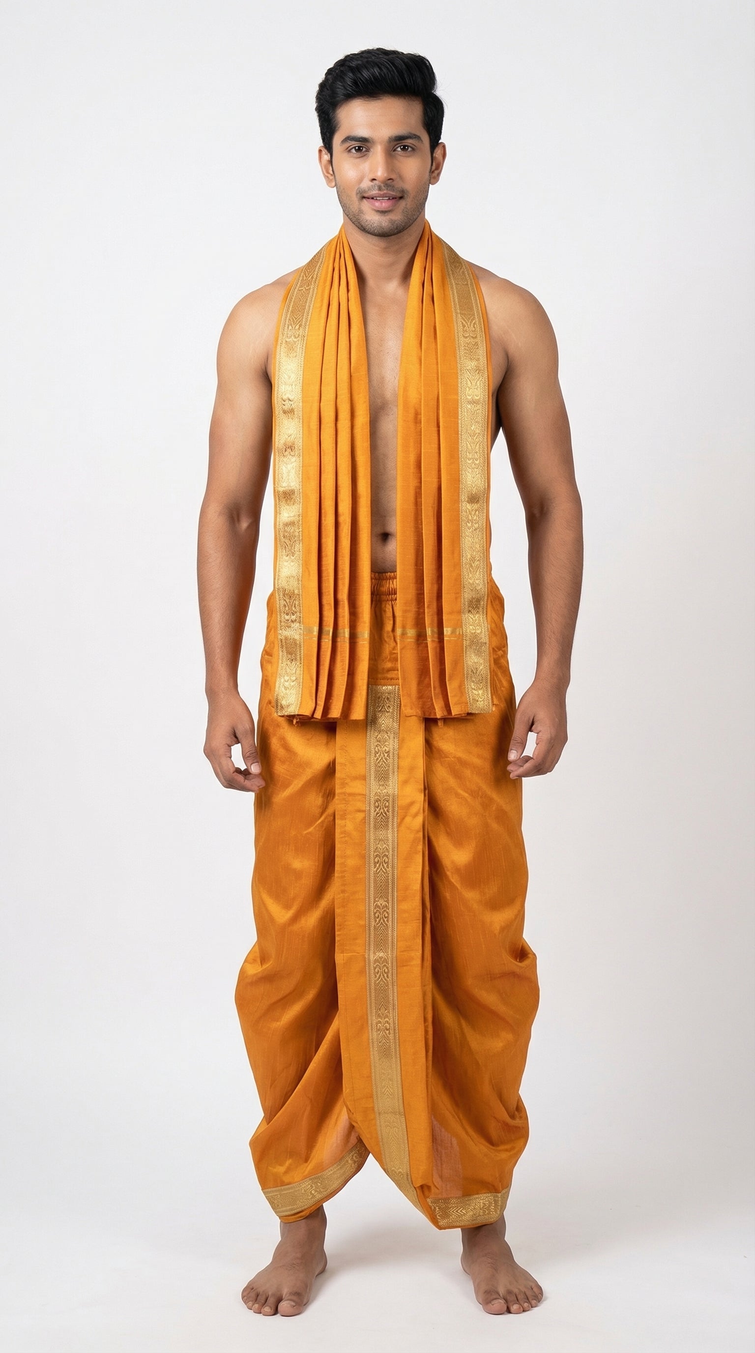MUSTURD YELLOW DHOTI UPARNA
