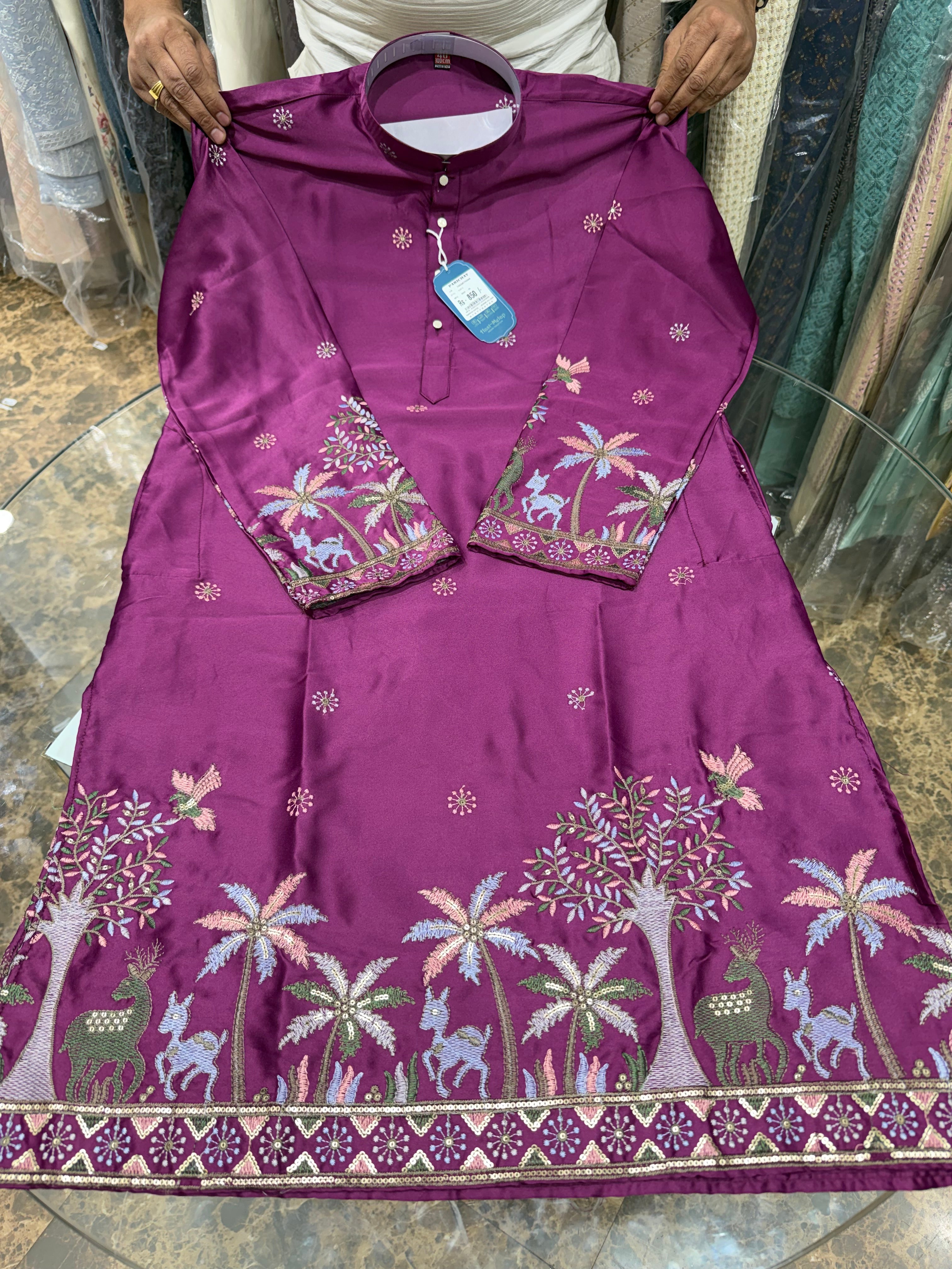 RANI PINK PANELING KURTA