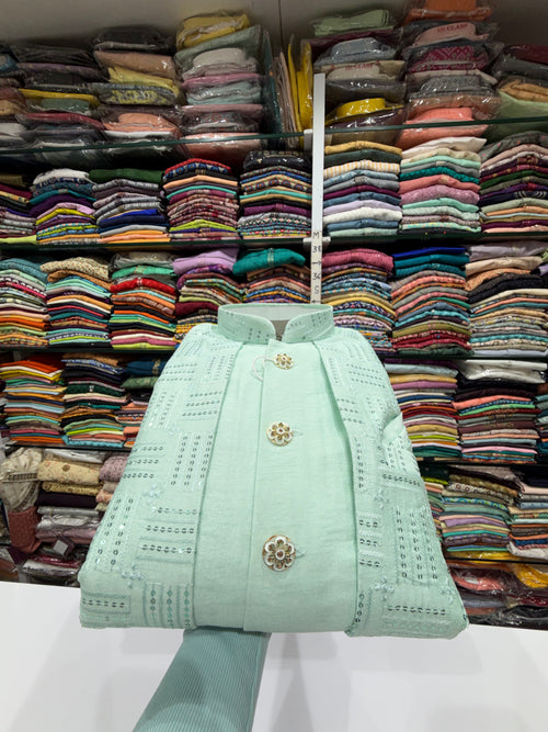 SEMI INDOWESTERN IN PISTA GREEN SHADE