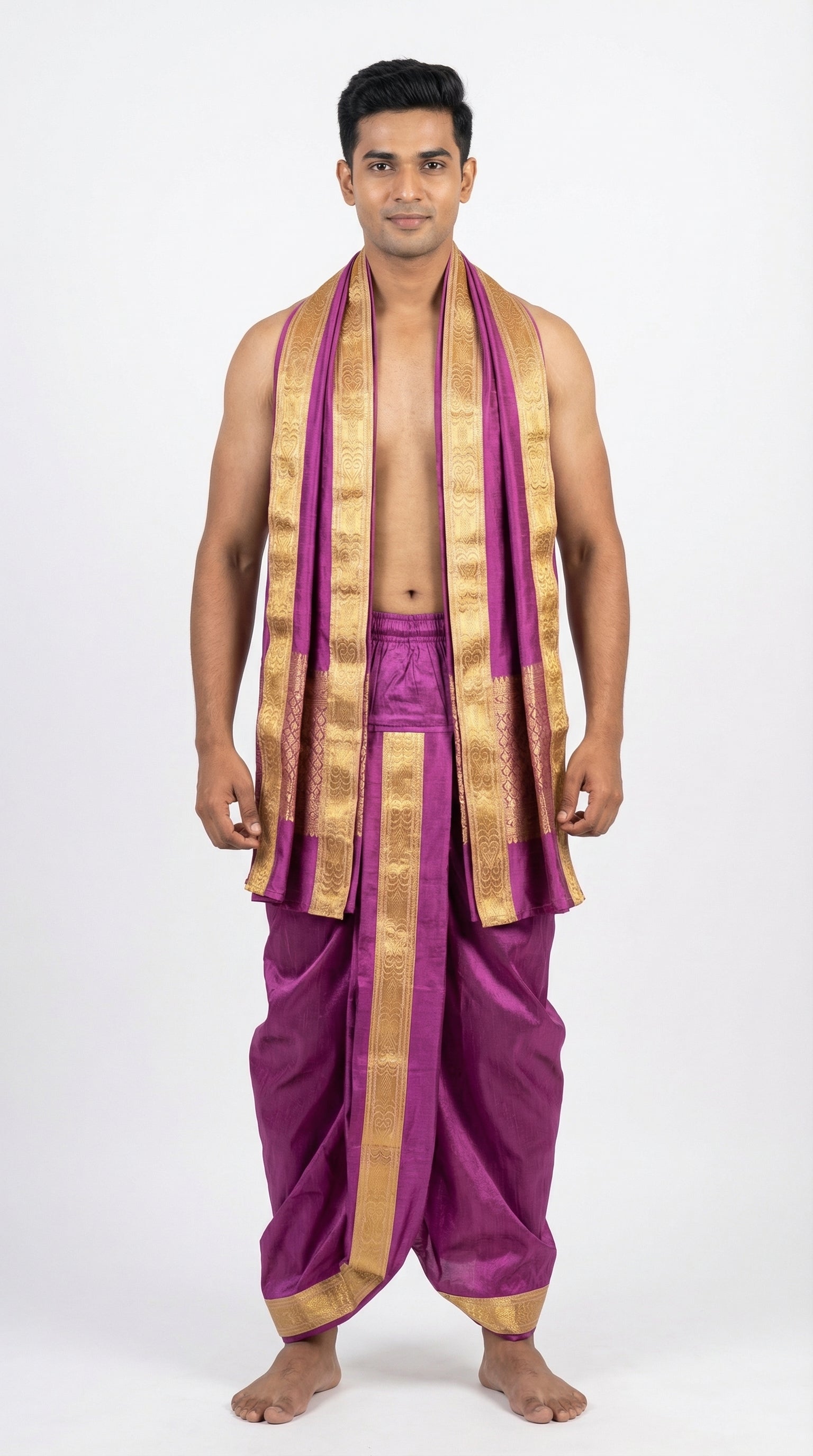 MUSTURD YELLOW DHOTI UPARNA