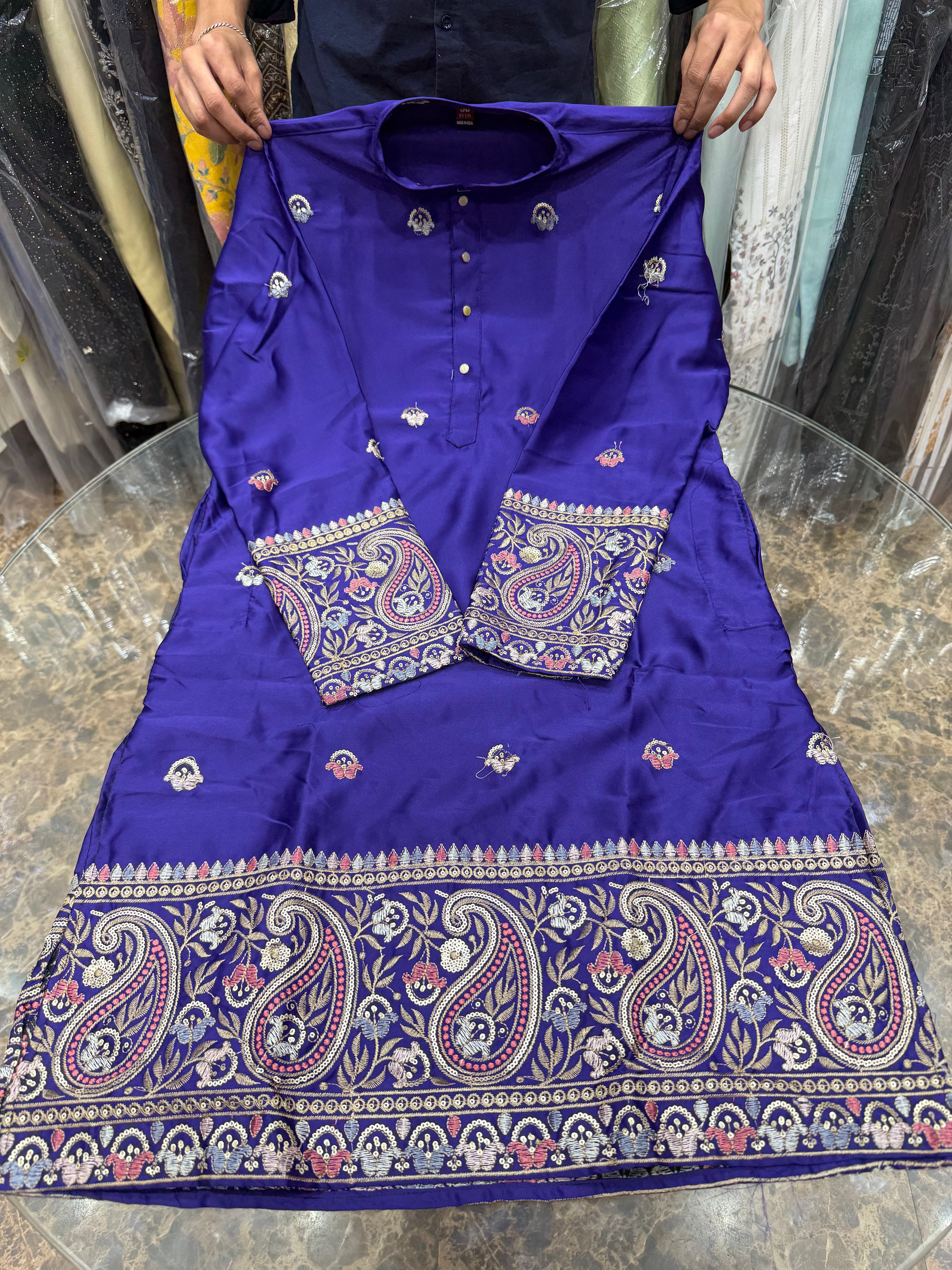 DARK PURPLE PANELLING KURTHA