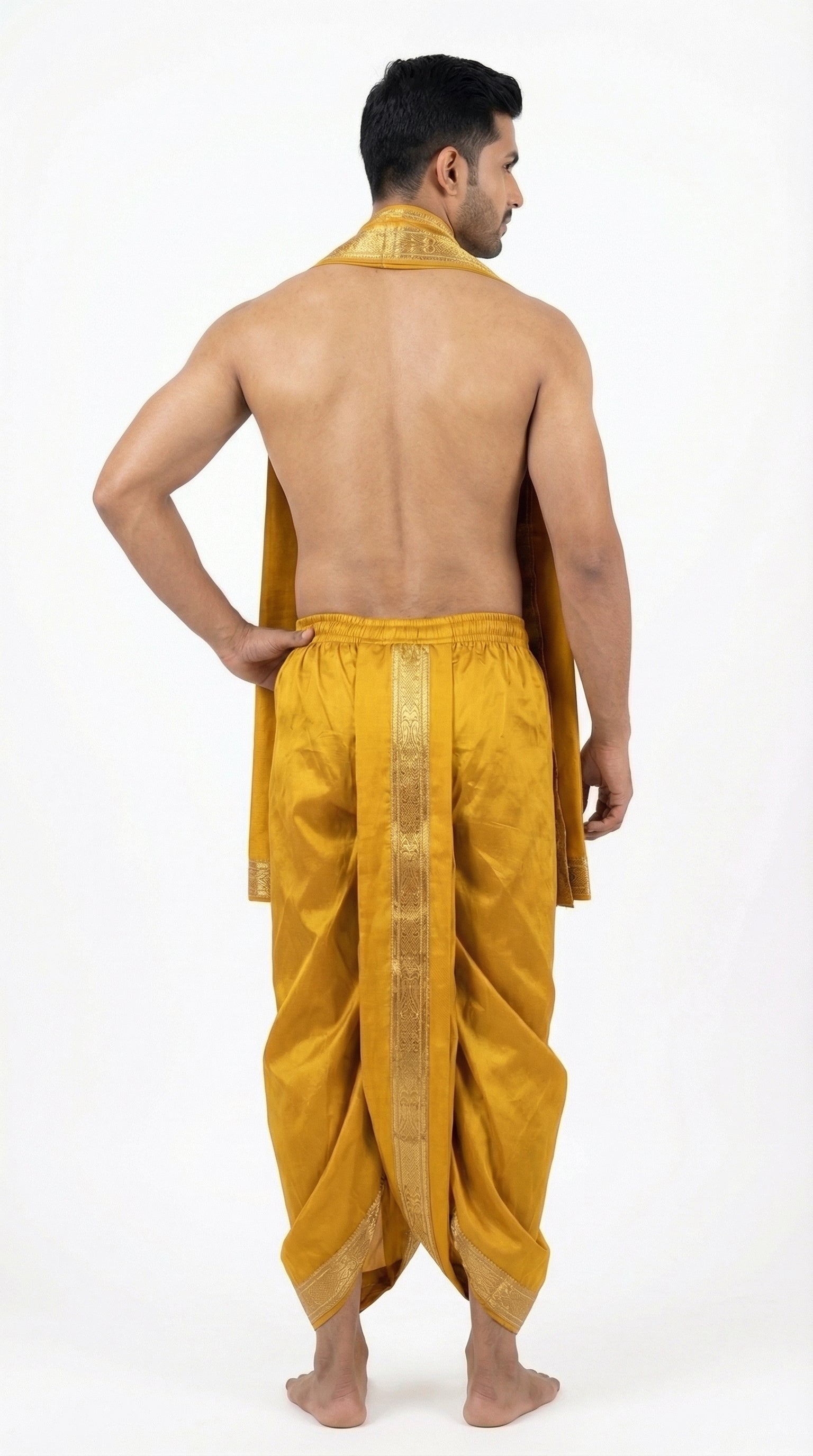MUSTURD YELLOW DHOTI UPARNA