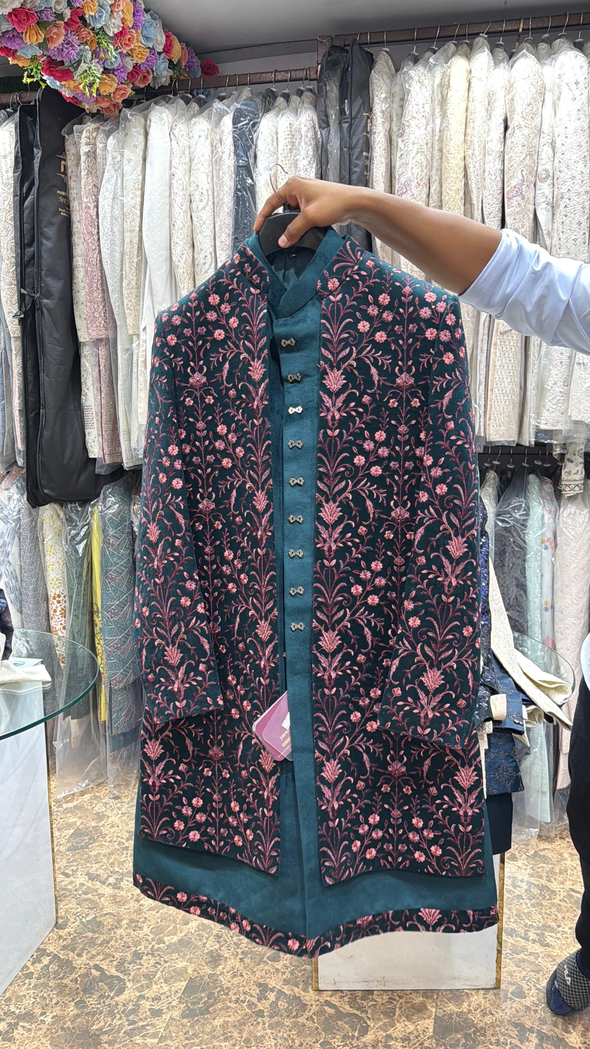 Emerald Forest Floral Indo-Western