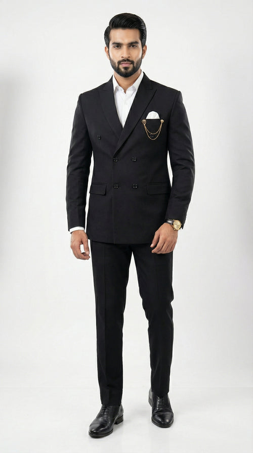 DOUBLE BREASTED BLAZER BLACK