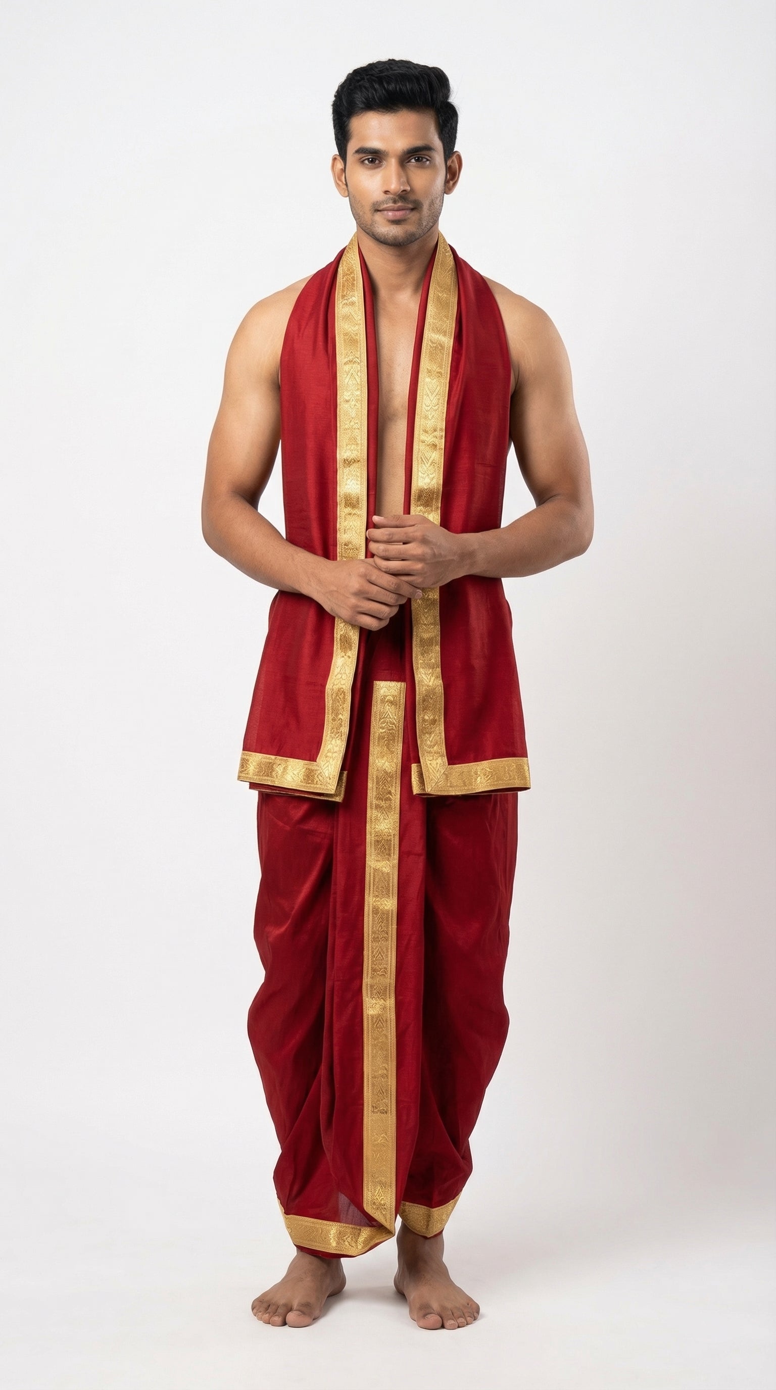 MUSTURD YELLOW DHOTI UPARNA